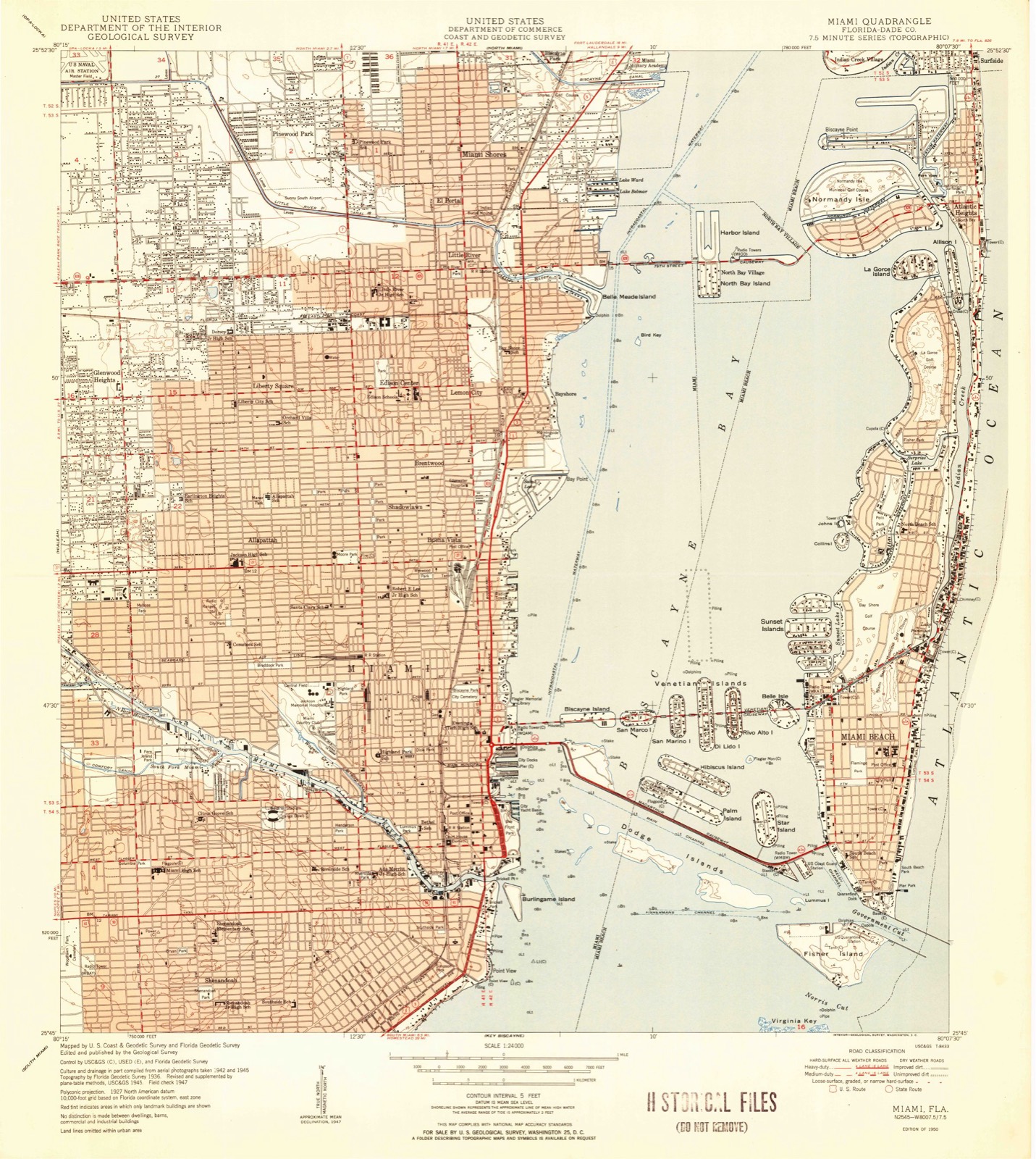 Topographic sheet covering Hahn Building, surveyed 1950