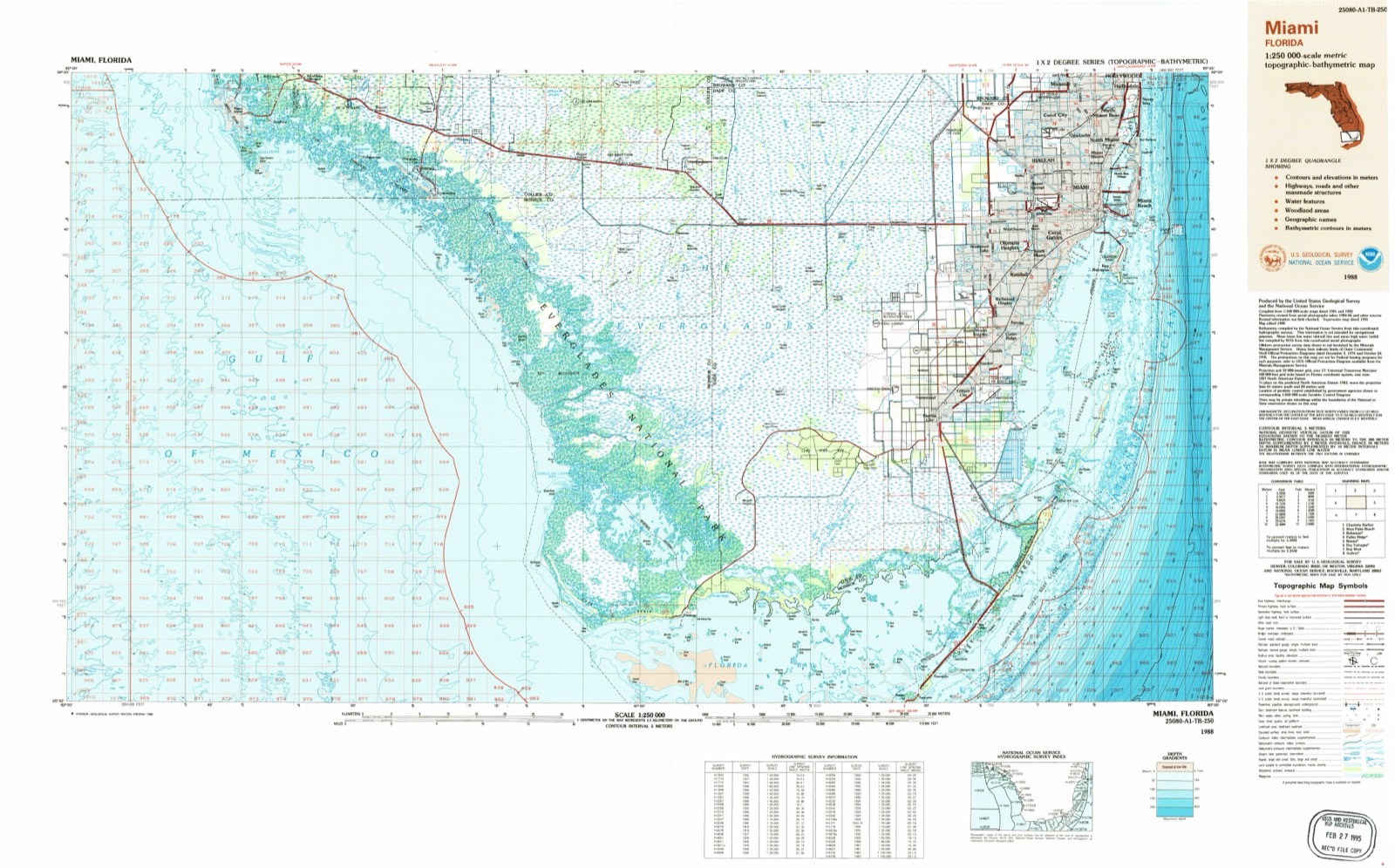 Topographic sheet of Tavernier, surveyed 1988