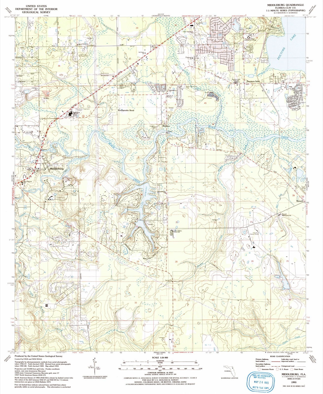 Topographic sheet of Rideout, surveyed 1993