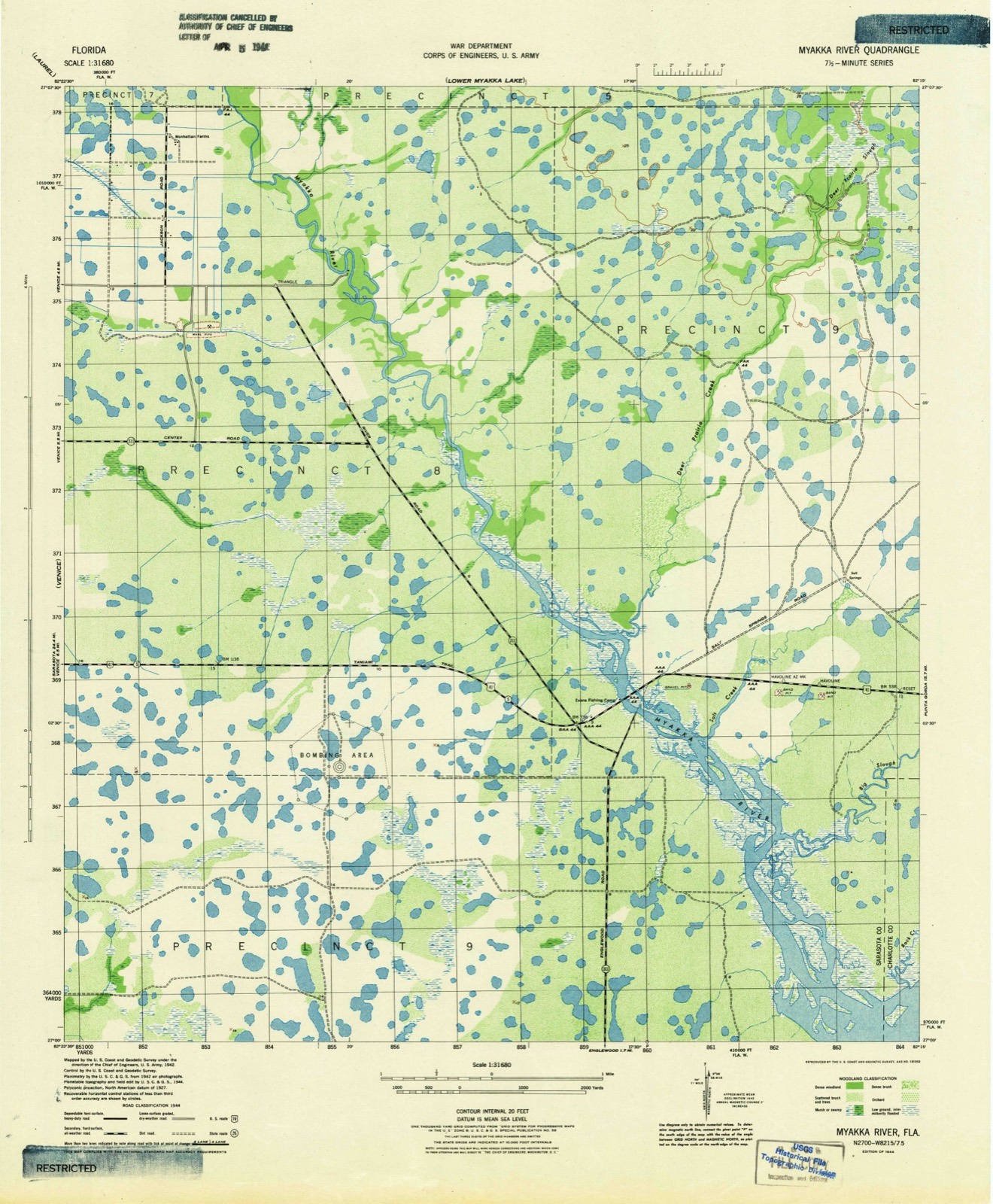 Topographic sheet of Plantation, surveyed 1944