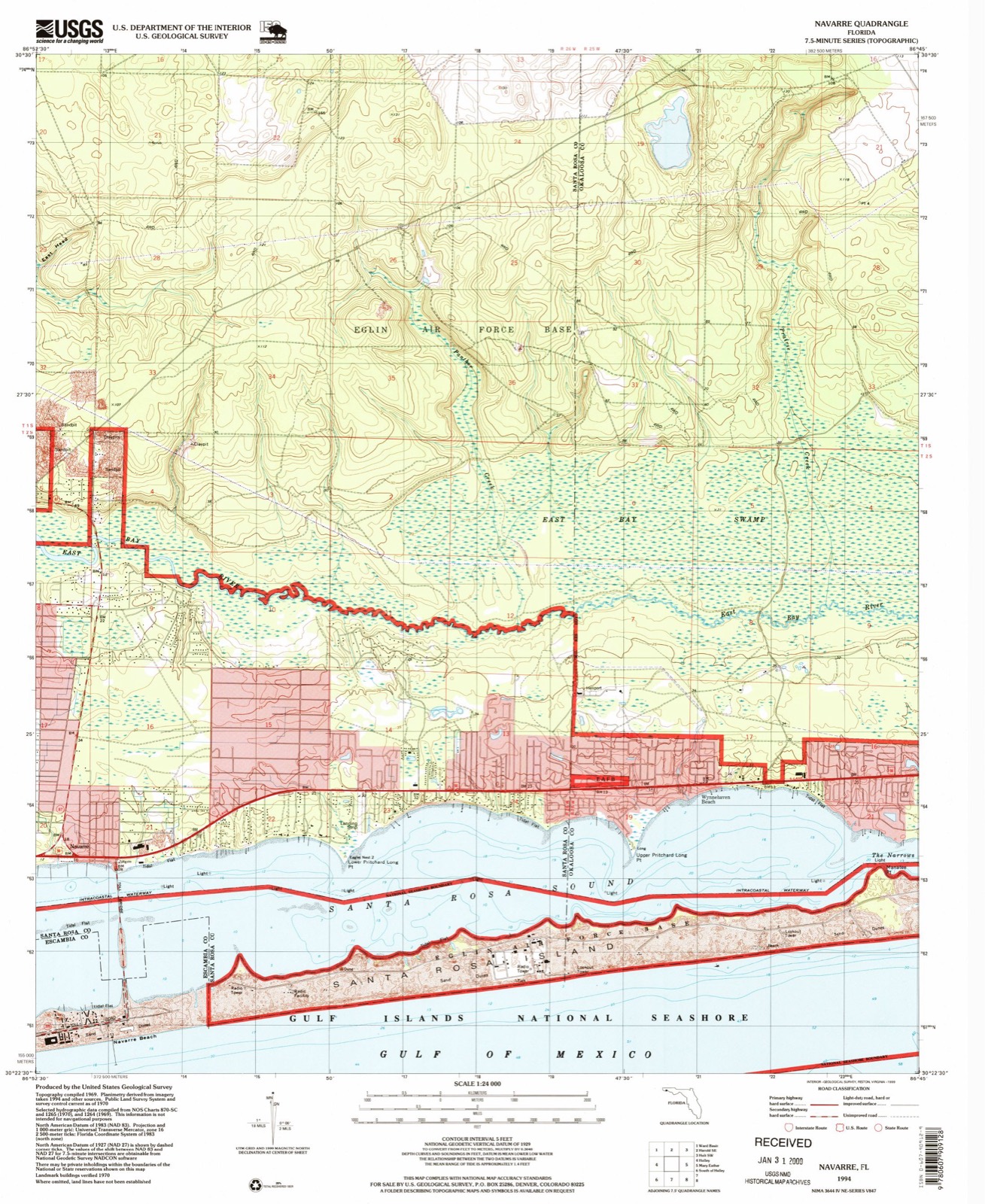 Topographic sheet of Navarre, surveyed 1994