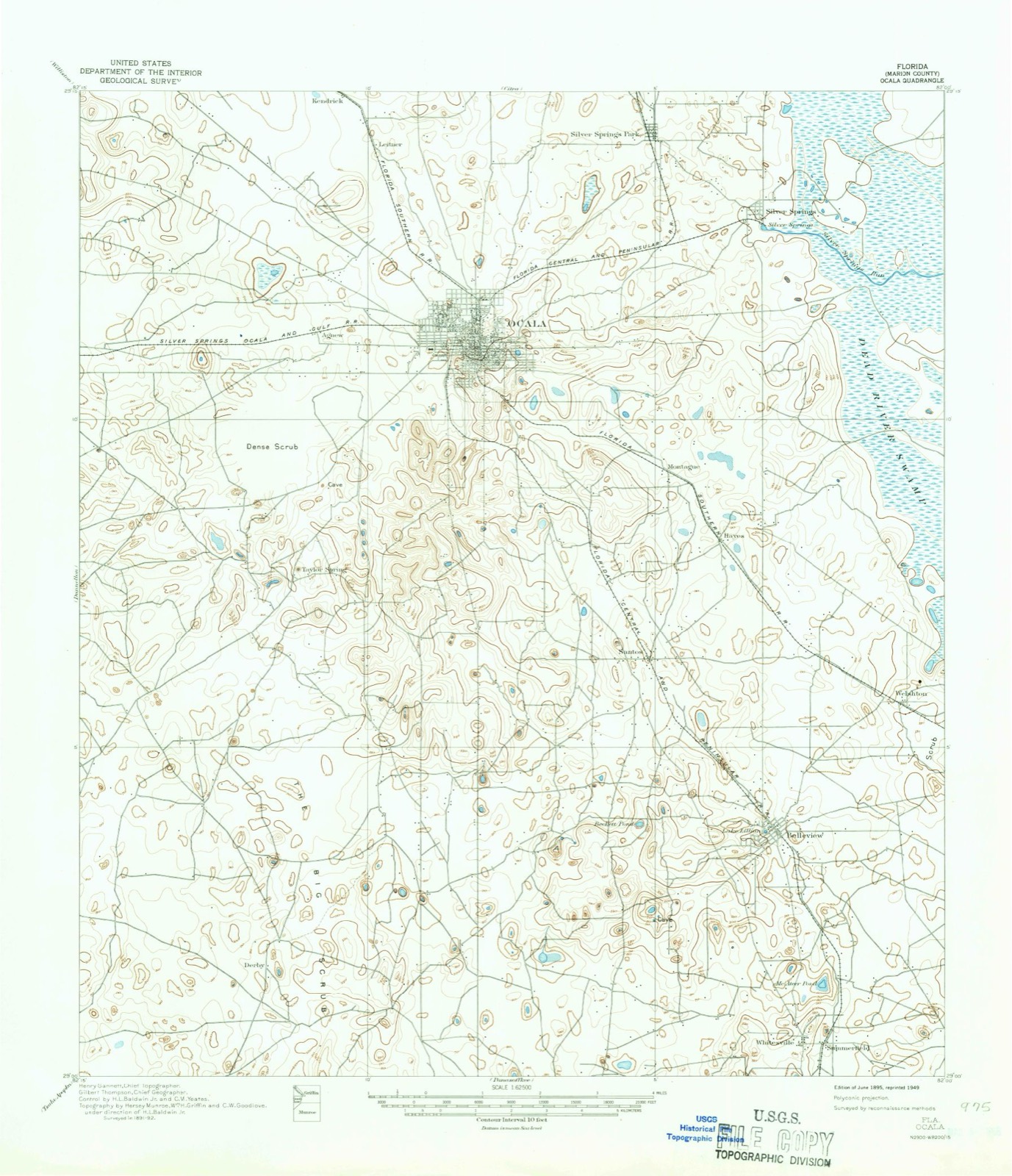 Topographic sheet of Summerfield, surveyed 1895