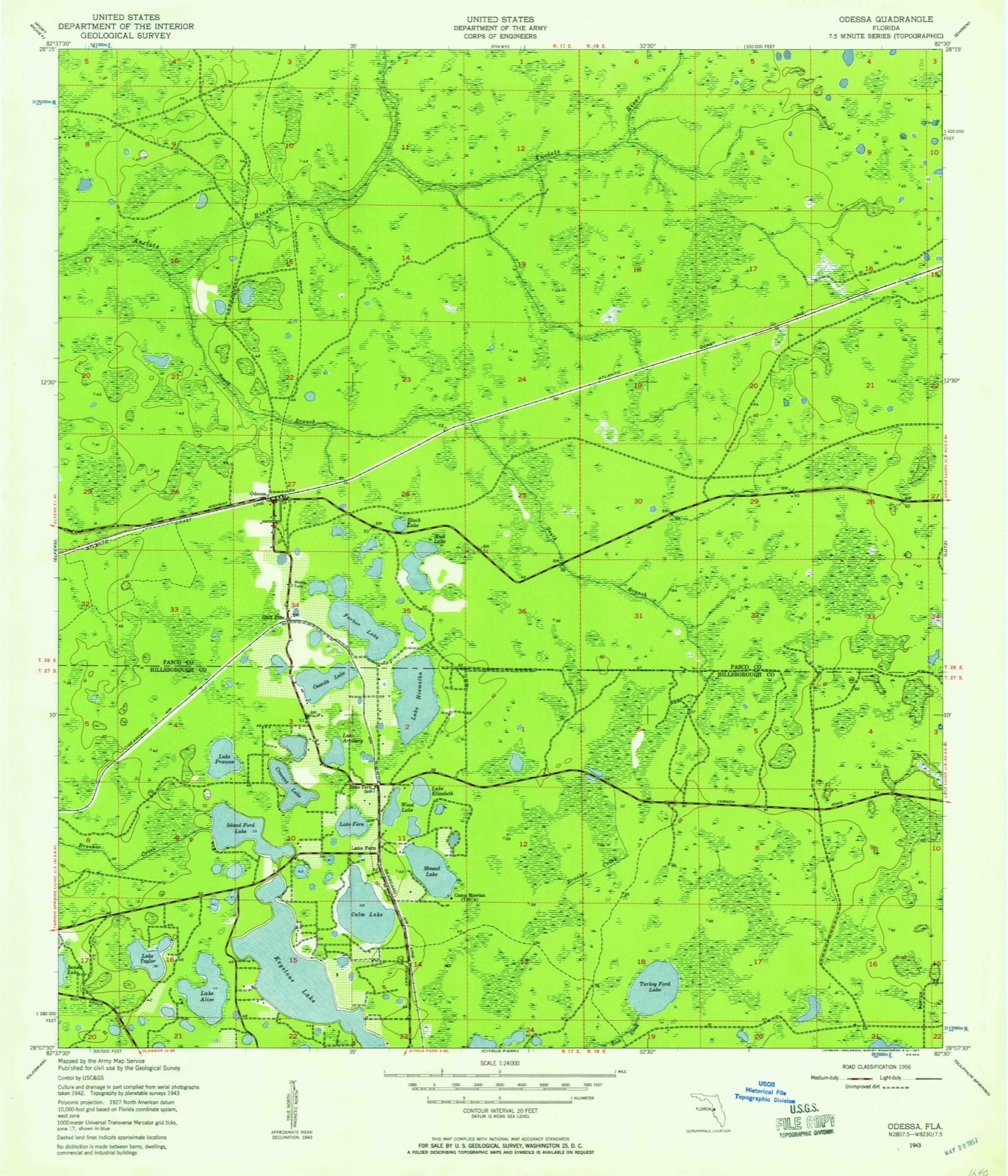 Topographic sheet of Gulf Pine, surveyed 1943
