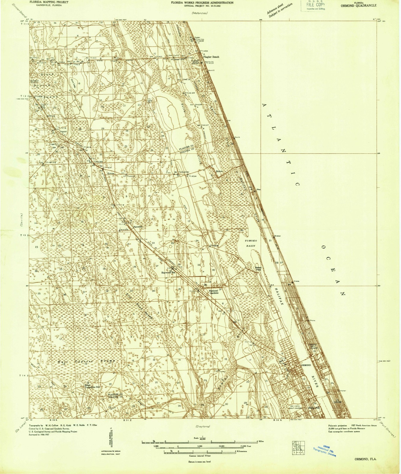 Topographic sheet of Korona, surveyed 1937
