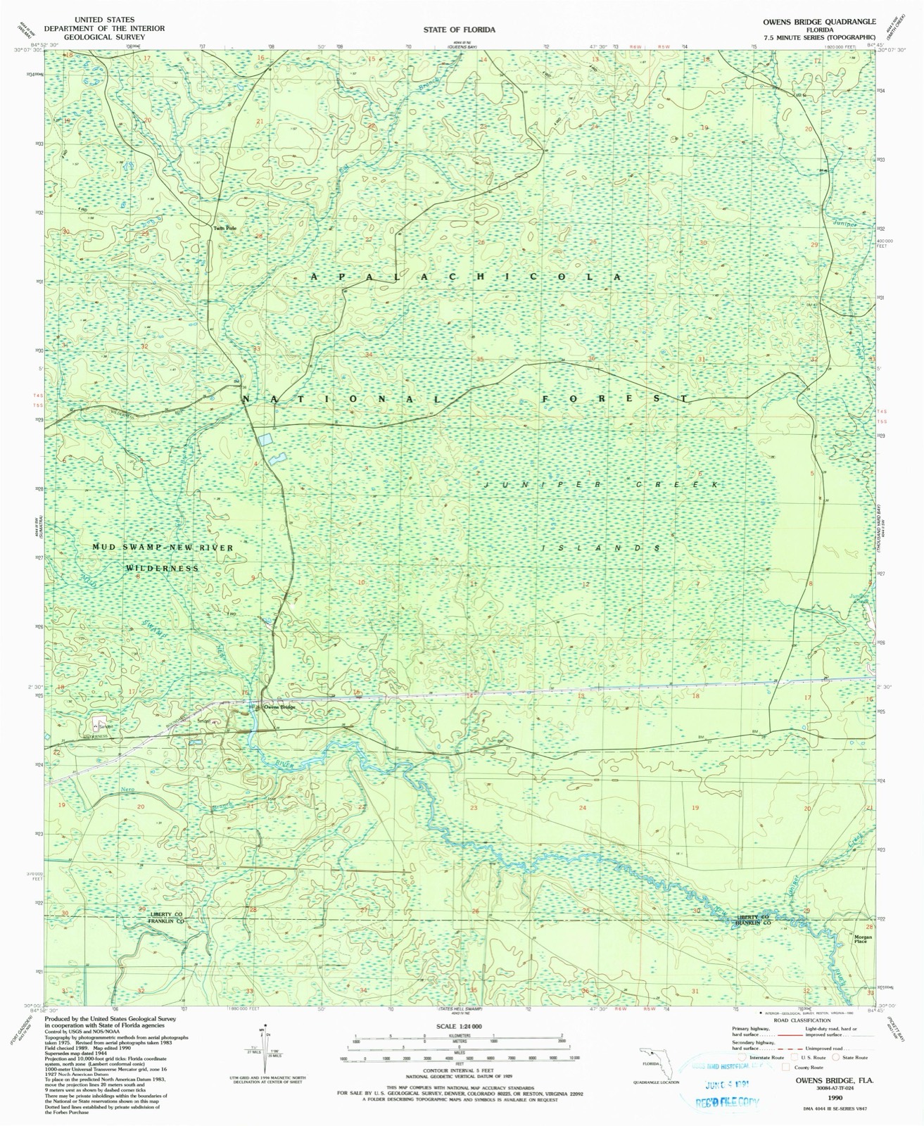 Topographic sheet of Twin Pole, surveyed 1990