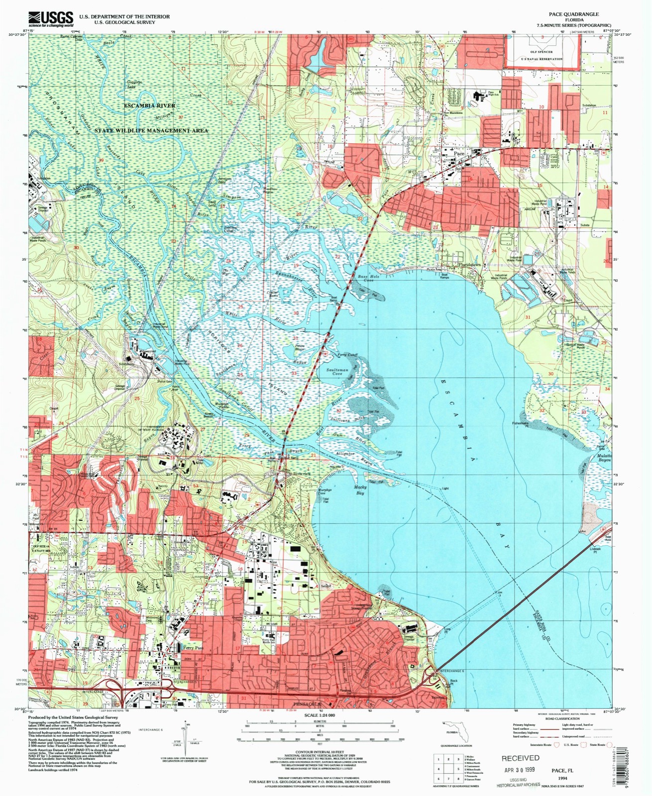 Topographic sheet of Ferry Pass, surveyed 1994