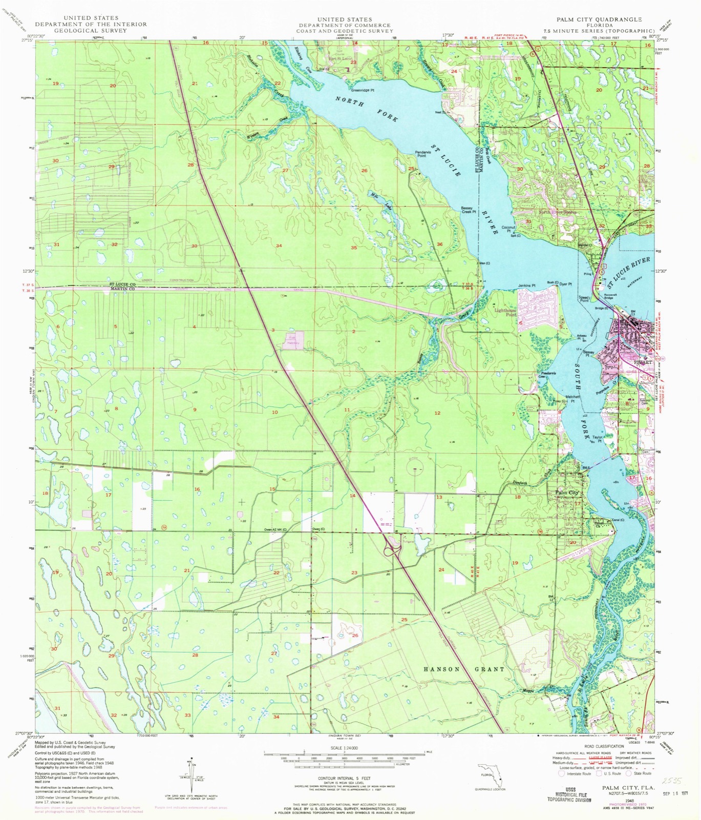 Topographic sheet of Stuart, surveyed 1948