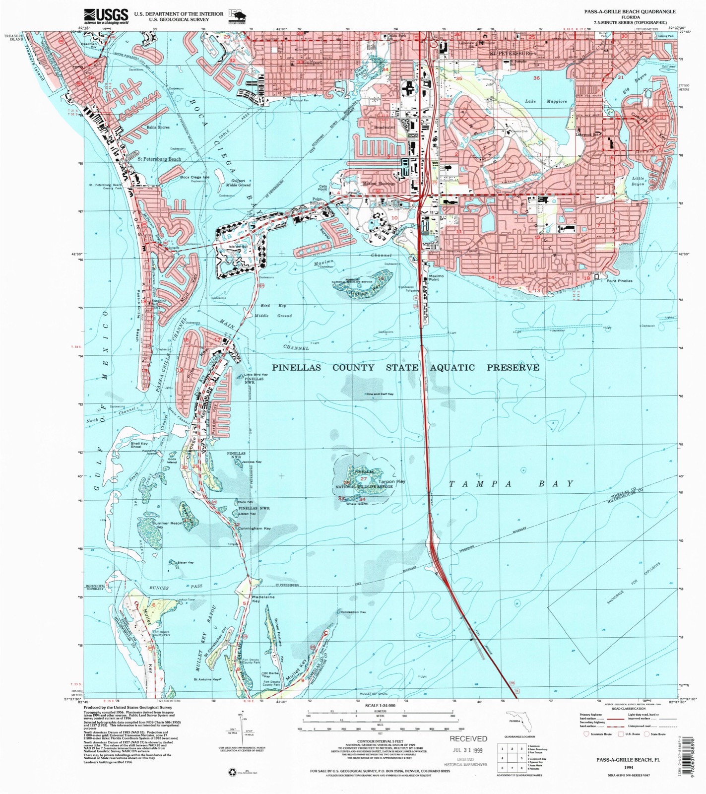 Topographic sheet of Gulfport, surveyed 1994