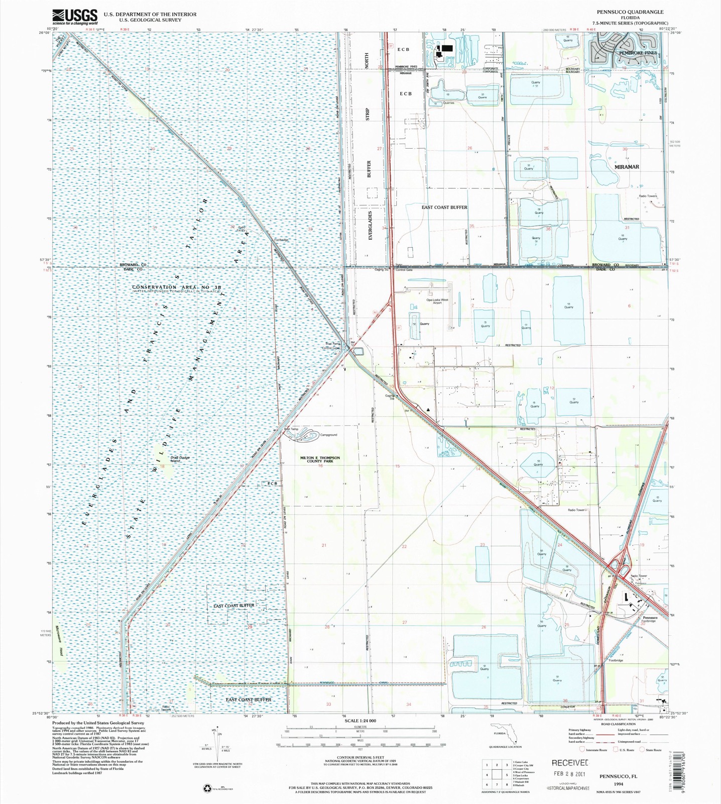 Topographic sheet of Pennsuco, surveyed 1994