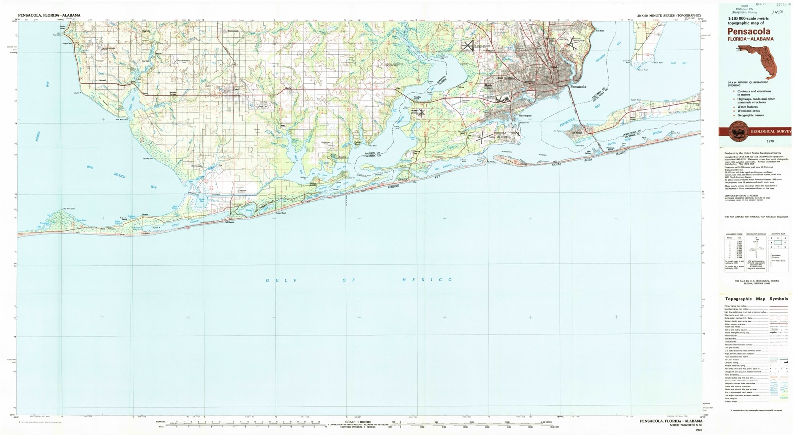 Topographic sheet of Gulf Breeze, surveyed 1978