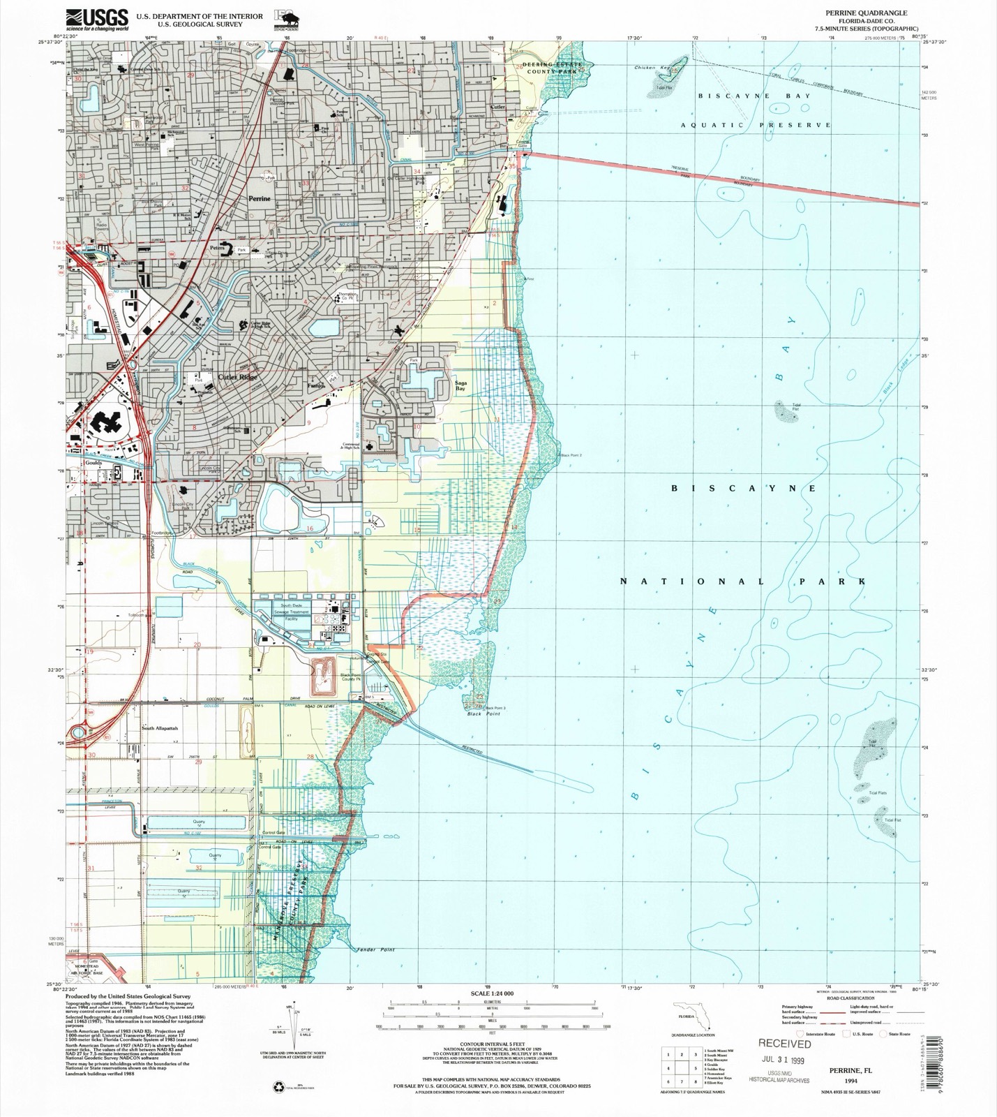 Topographic sheet of Cutler, surveyed 1994