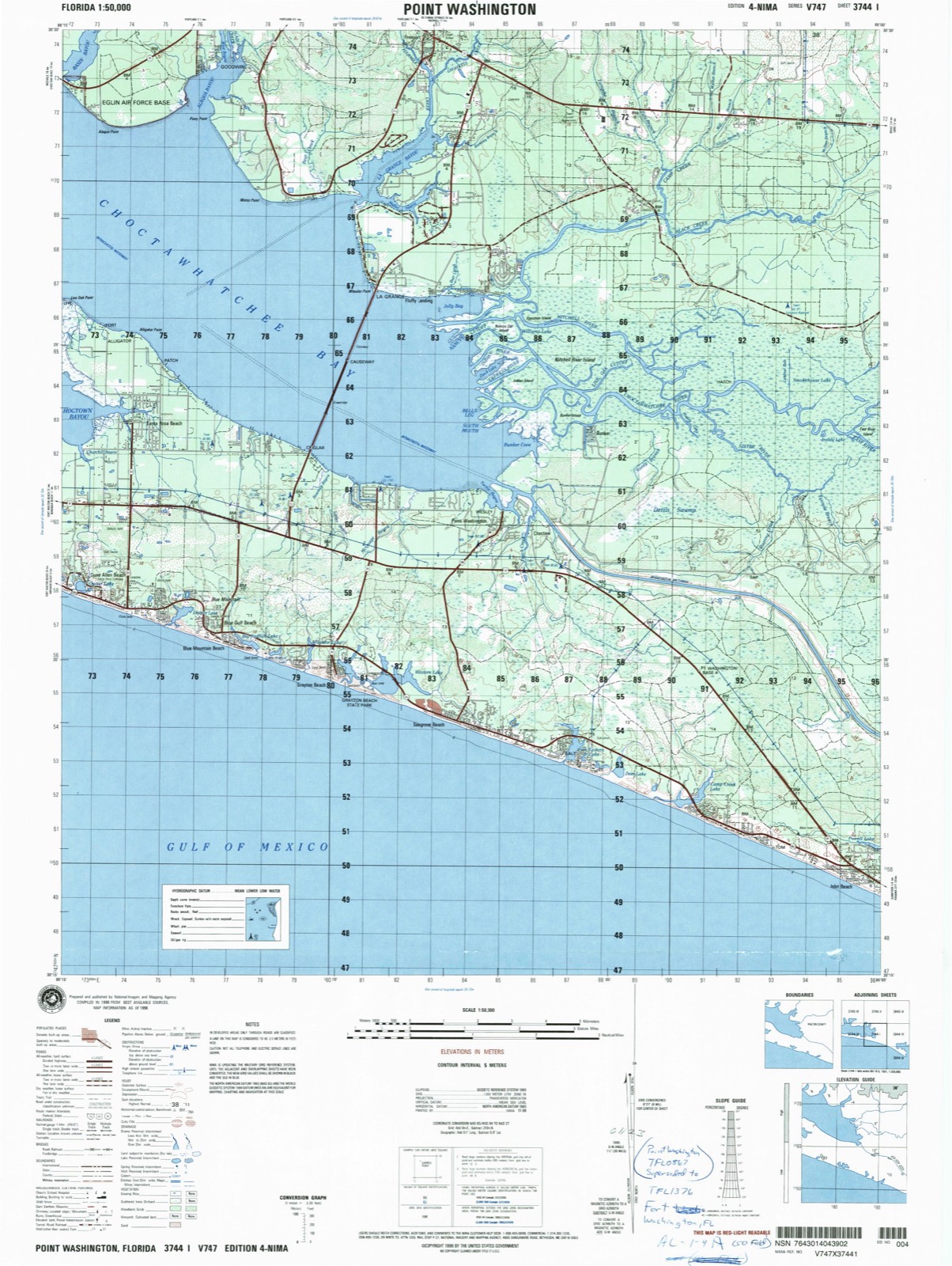 Topographic sheet of Alys Beach, surveyed 1996