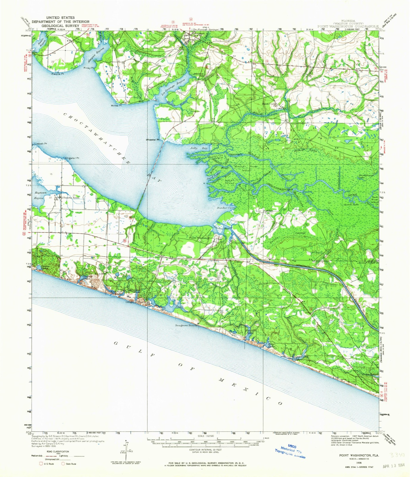 Topographic sheet of Alys Beach, surveyed 1936