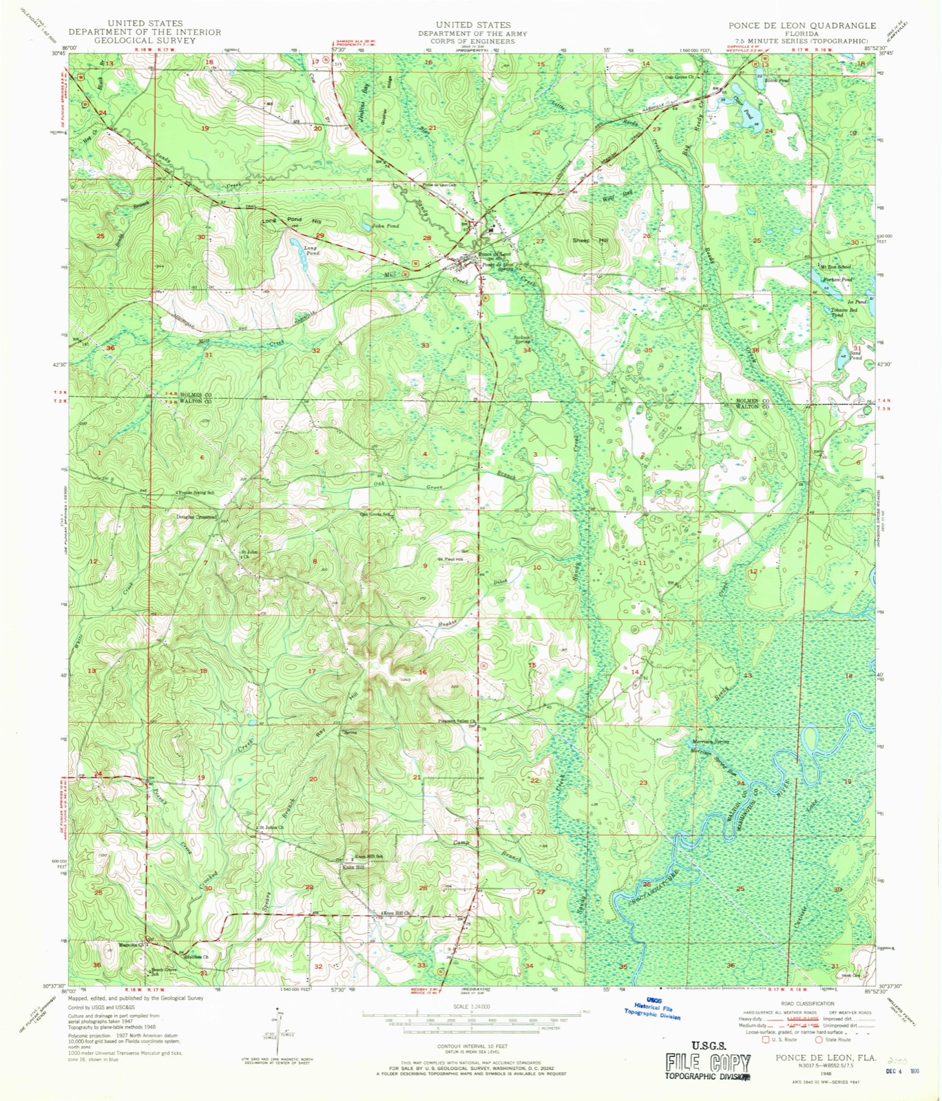 Topographic sheet of Ponce de Leon, surveyed 1948