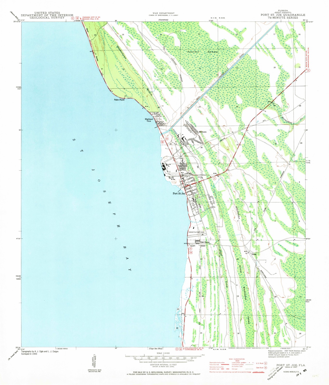 Topographic sheet of Niles, surveyed 1943