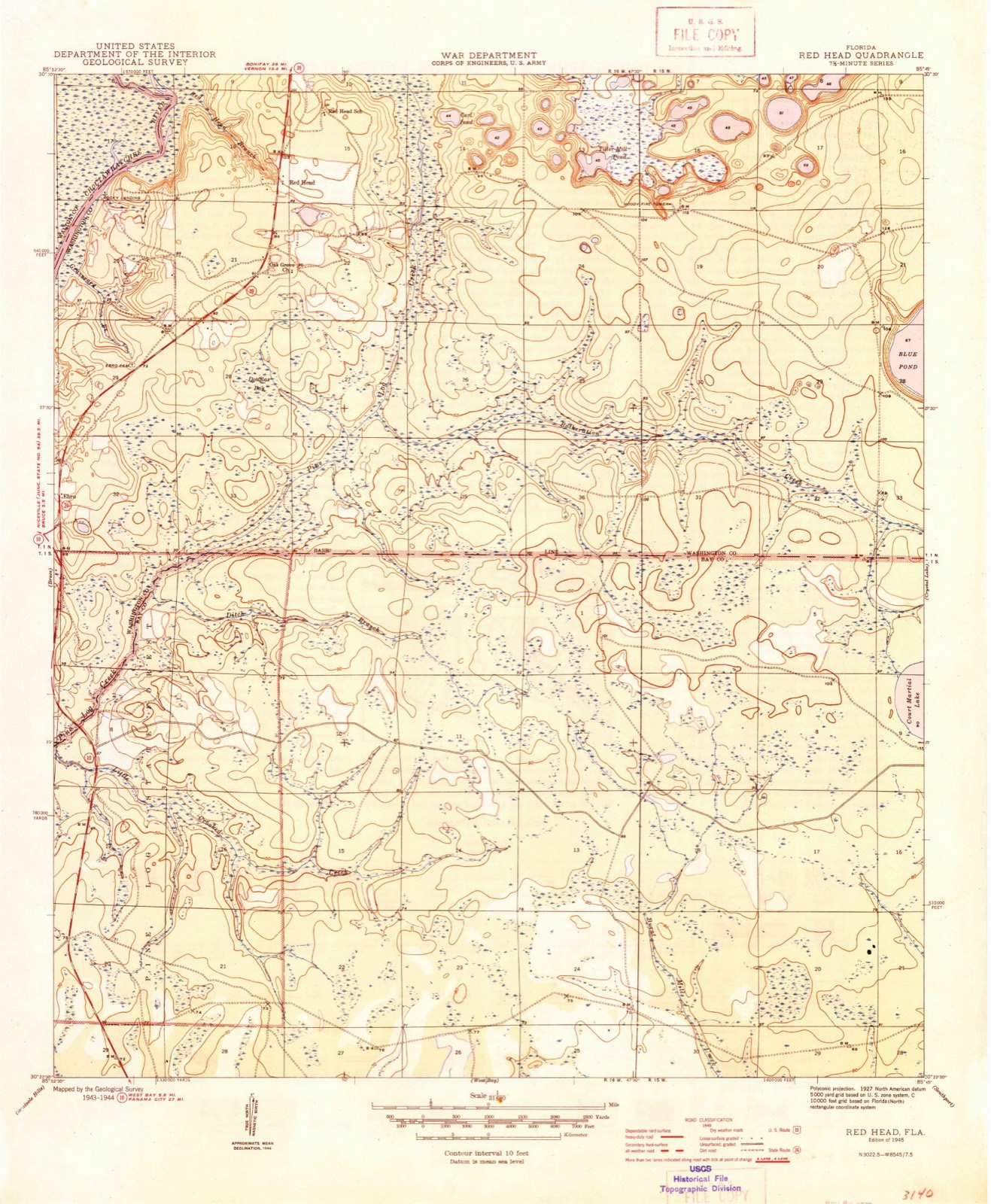 Topographic sheet of Ebro, surveyed 1945