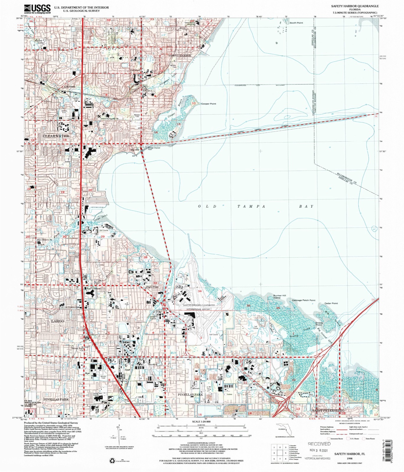 Topographic sheet of Bayview, surveyed 1998