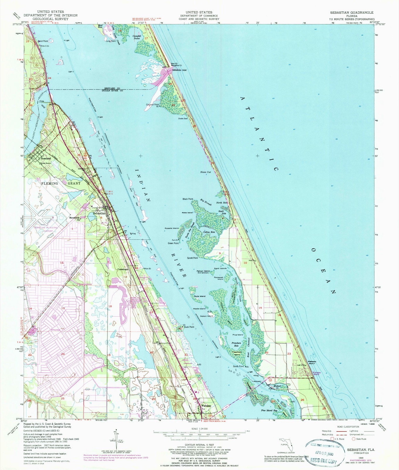 Topographic sheet of Orchid, surveyed 1949