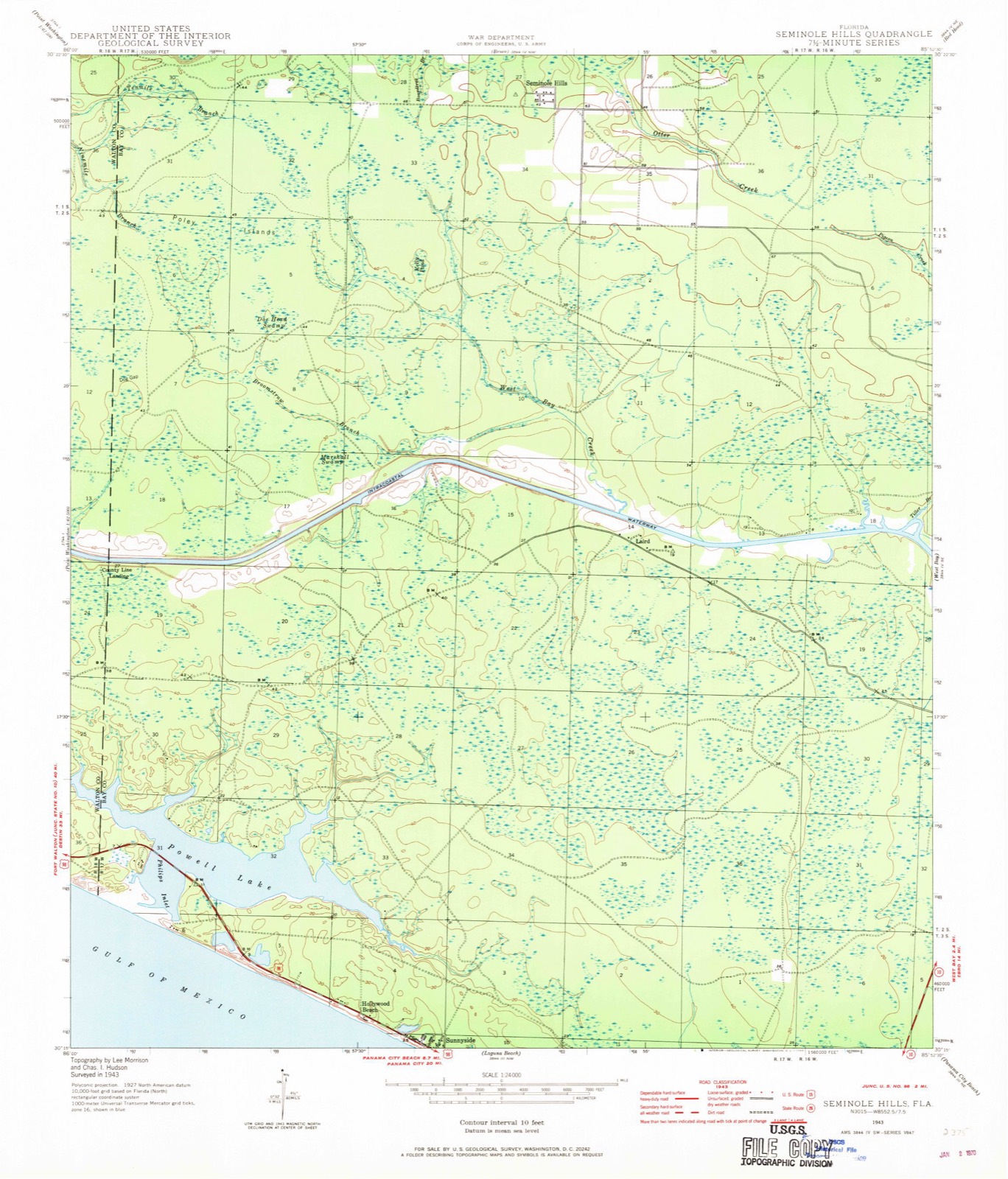 Topographic sheet of Laird, surveyed 1943