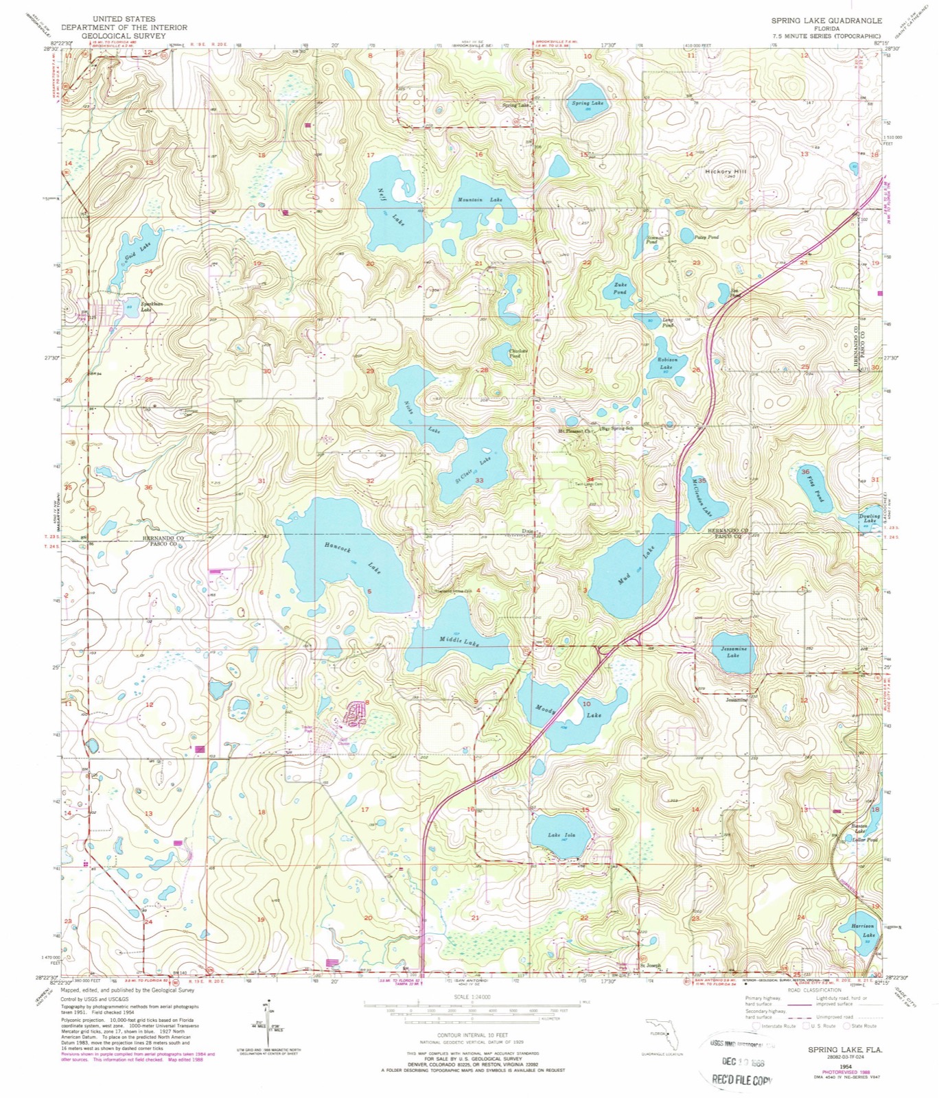 Topographic sheet of Dixie, surveyed 1954