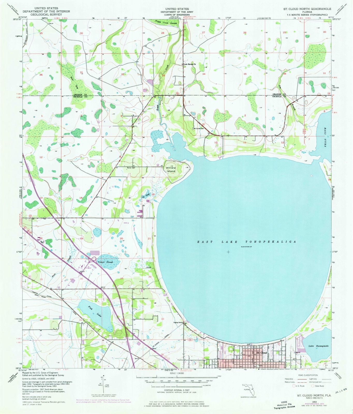 Topographic sheet of Buenaventura Lakes, surveyed 1953