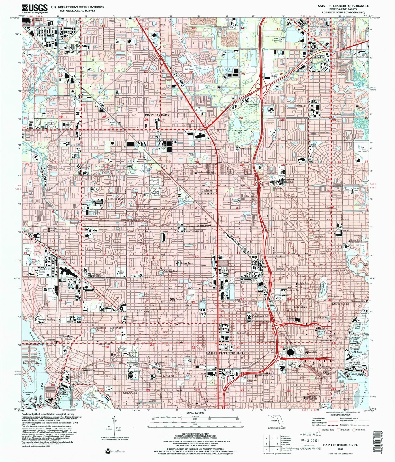 Topographic sheet of Lealman, surveyed 1998