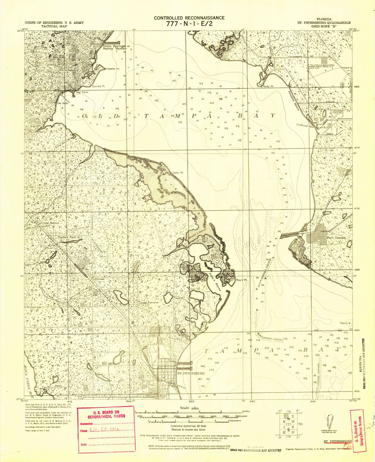 Topographic sheet of Bayview, surveyed 1921