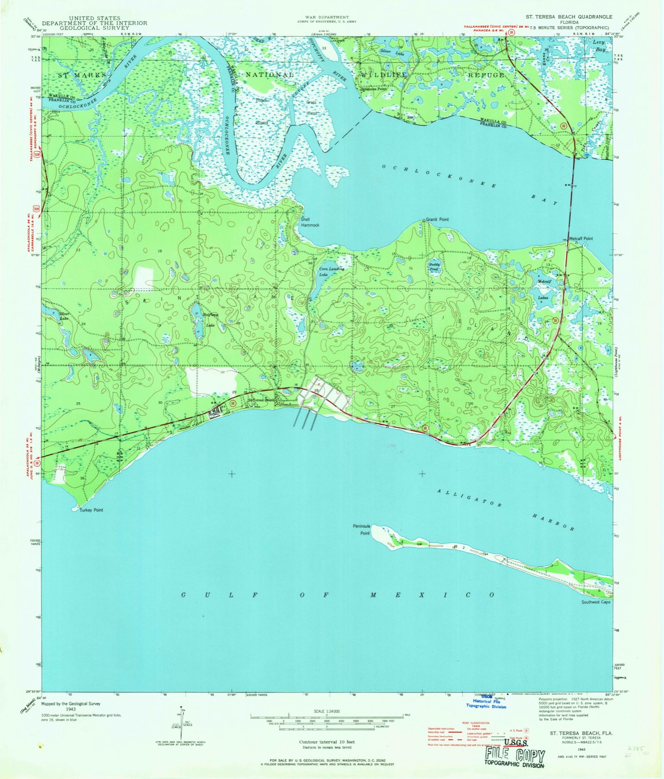 Topographic sheet of Surf, surveyed 1943