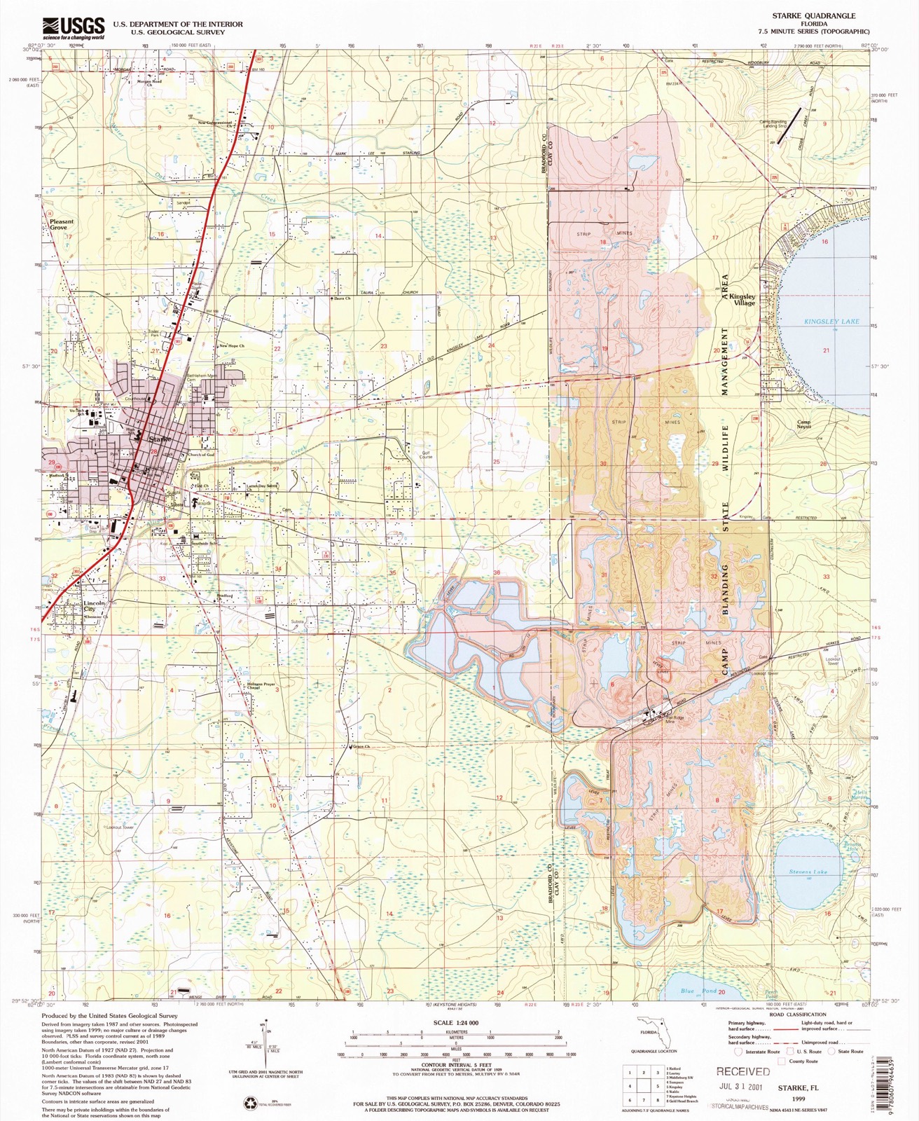 Topographic sheet of Kingsley Village, surveyed 1999