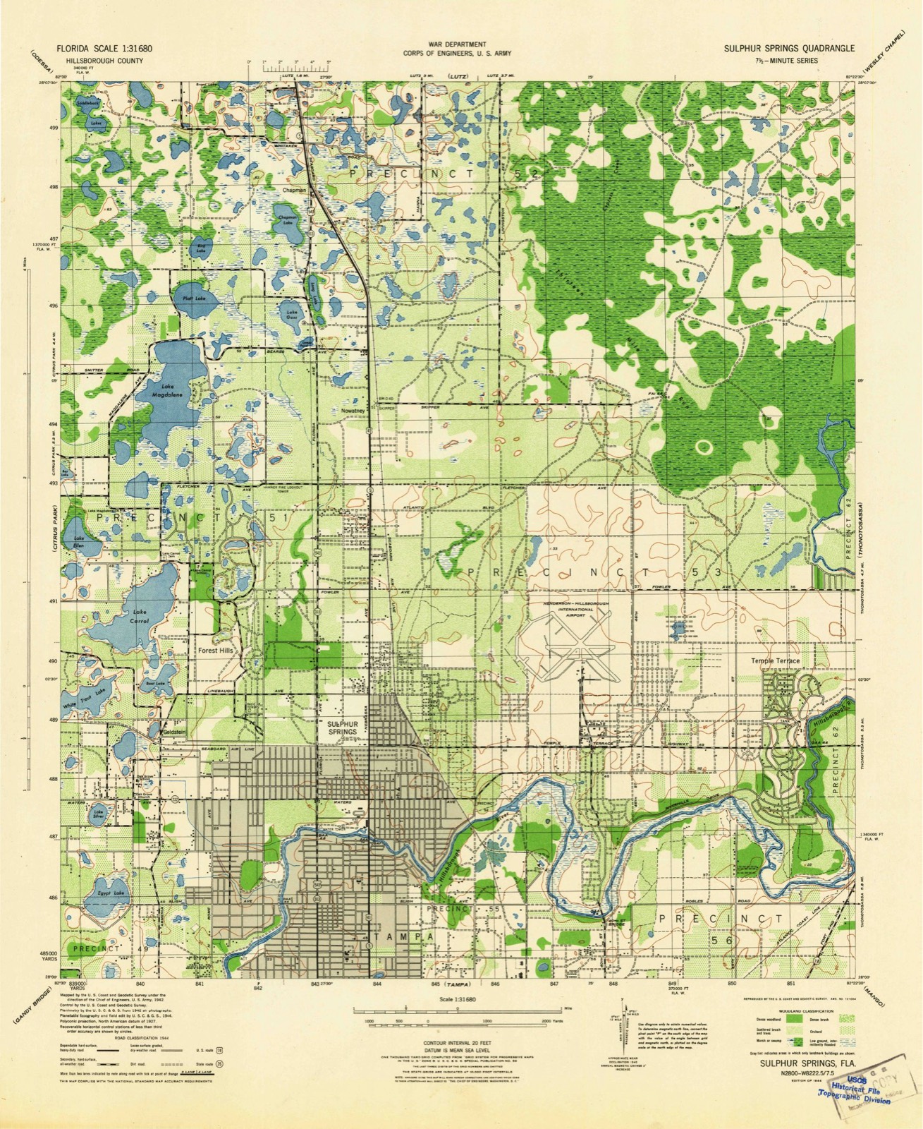 Topographic sheet covering Capt. William Parker Jackson House, surveyed 1944