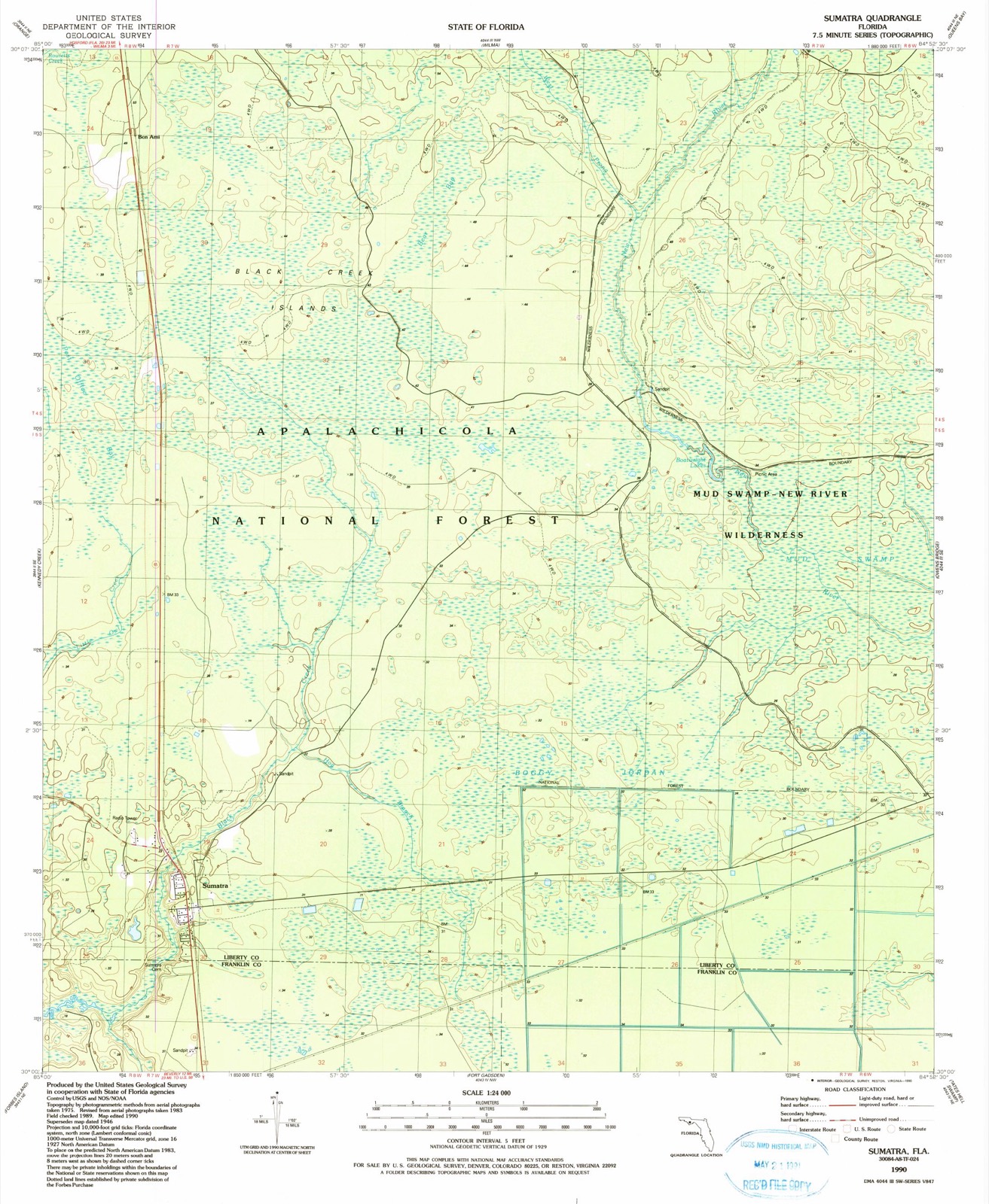 Topographic sheet of Sumatra, surveyed 1990