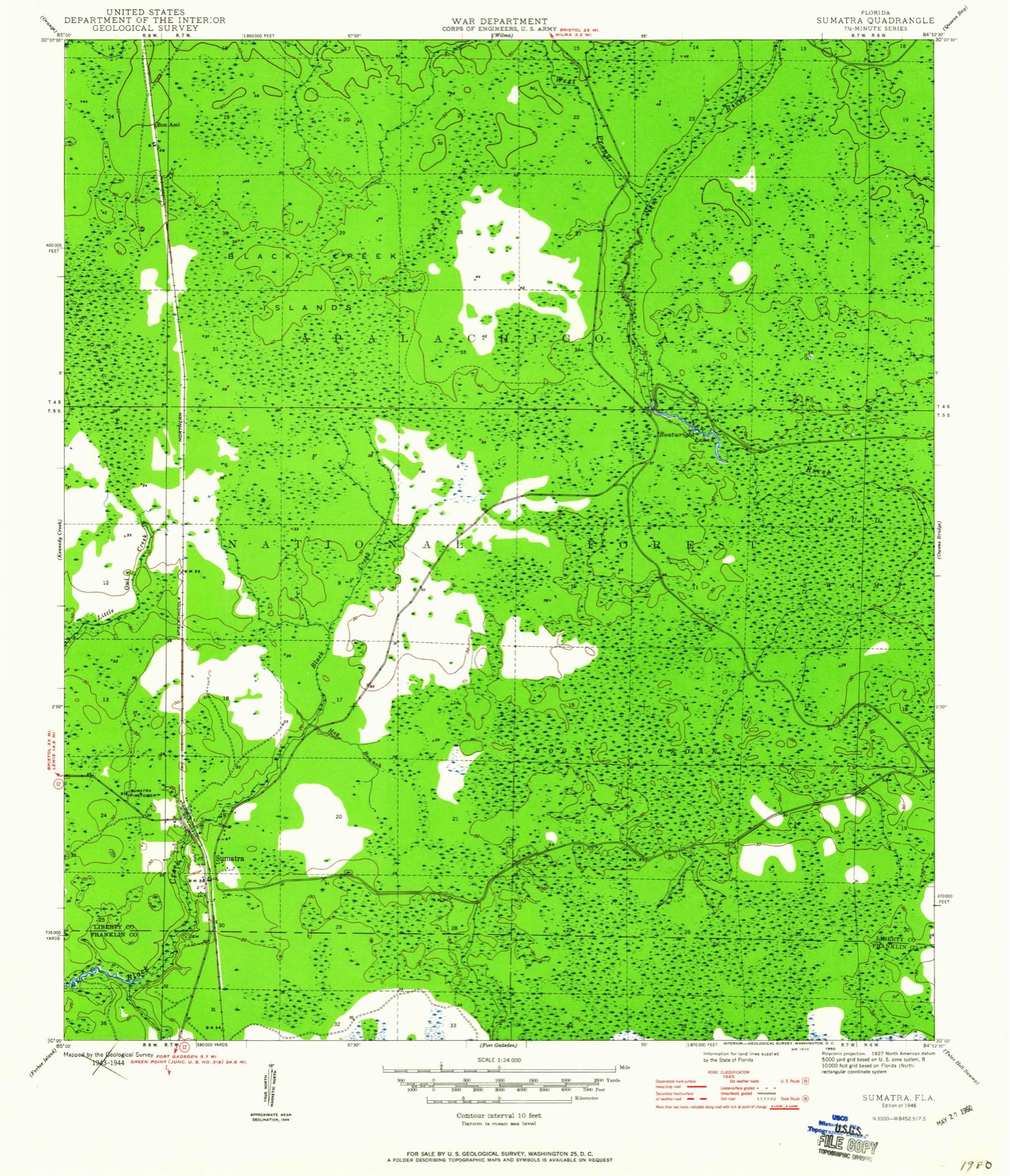 Topographic sheet of Sumatra, surveyed 1946