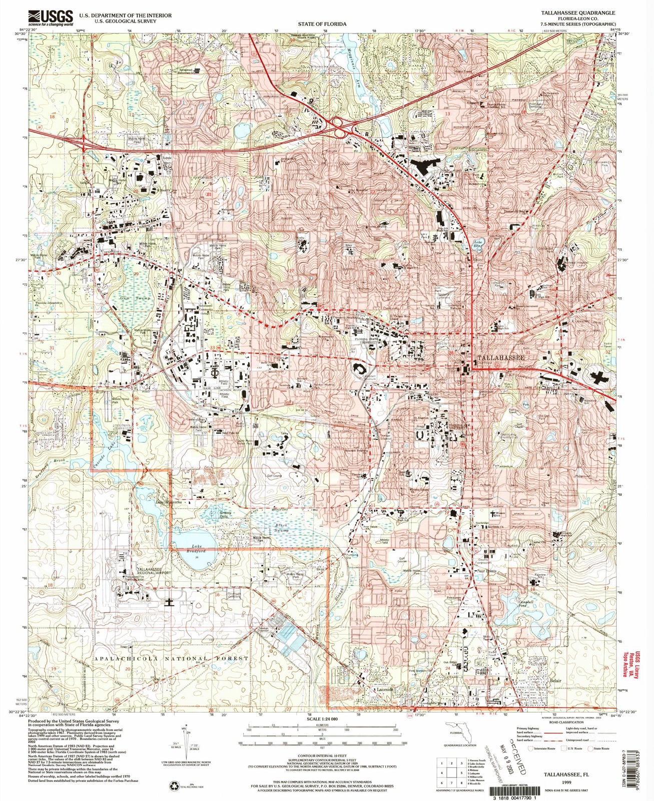 Topographic sheet covering Columns, The, surveyed 1999