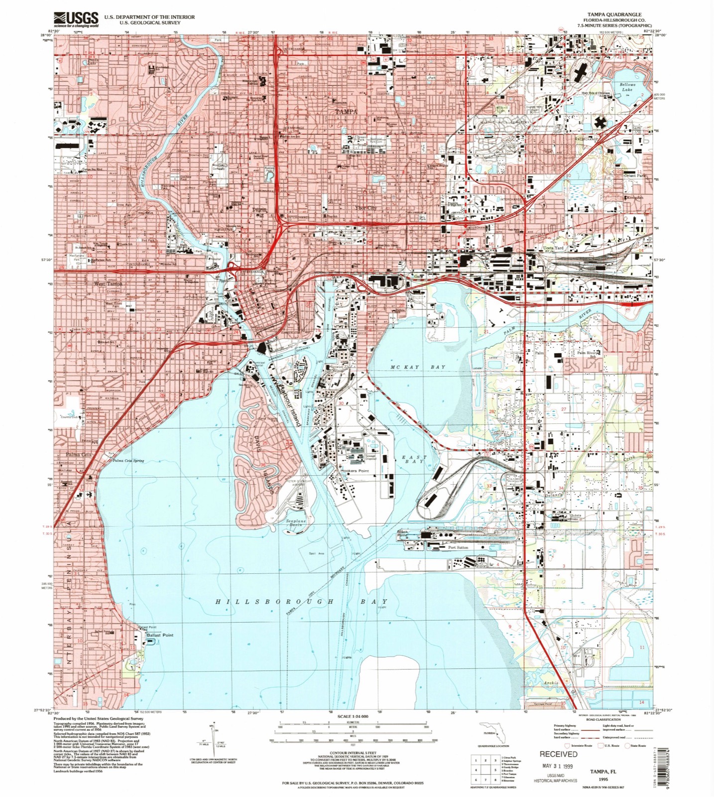 Topographic sheet of West Tampa, surveyed 1995