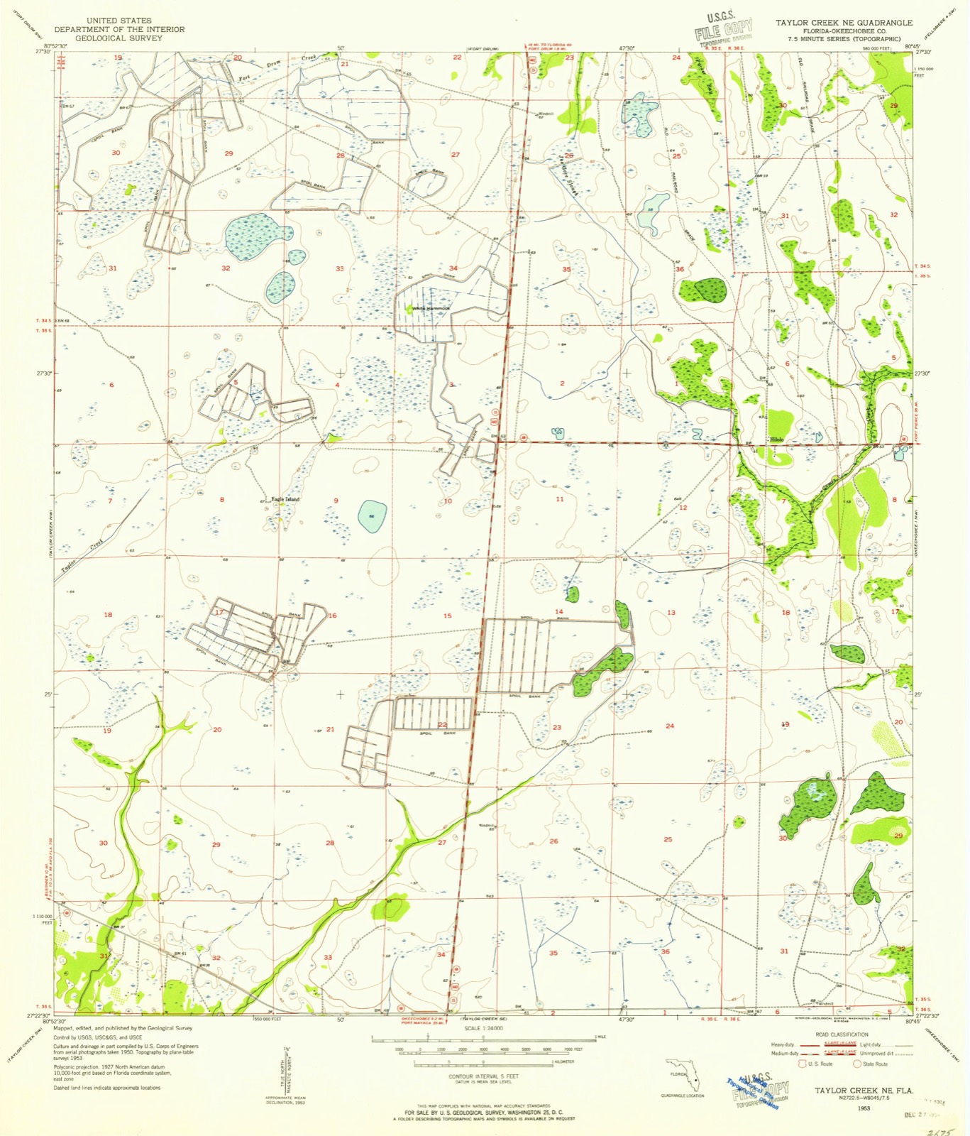 Topographic sheet of Hilolo, surveyed 1953