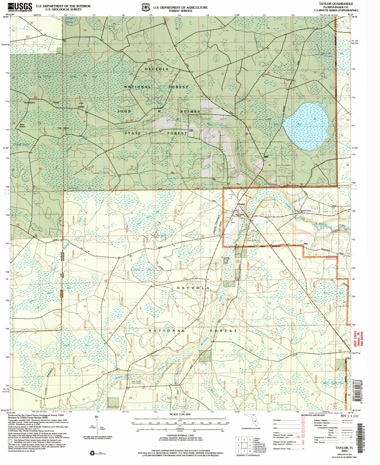 Topographic sheet of Taylor, surveyed 2005