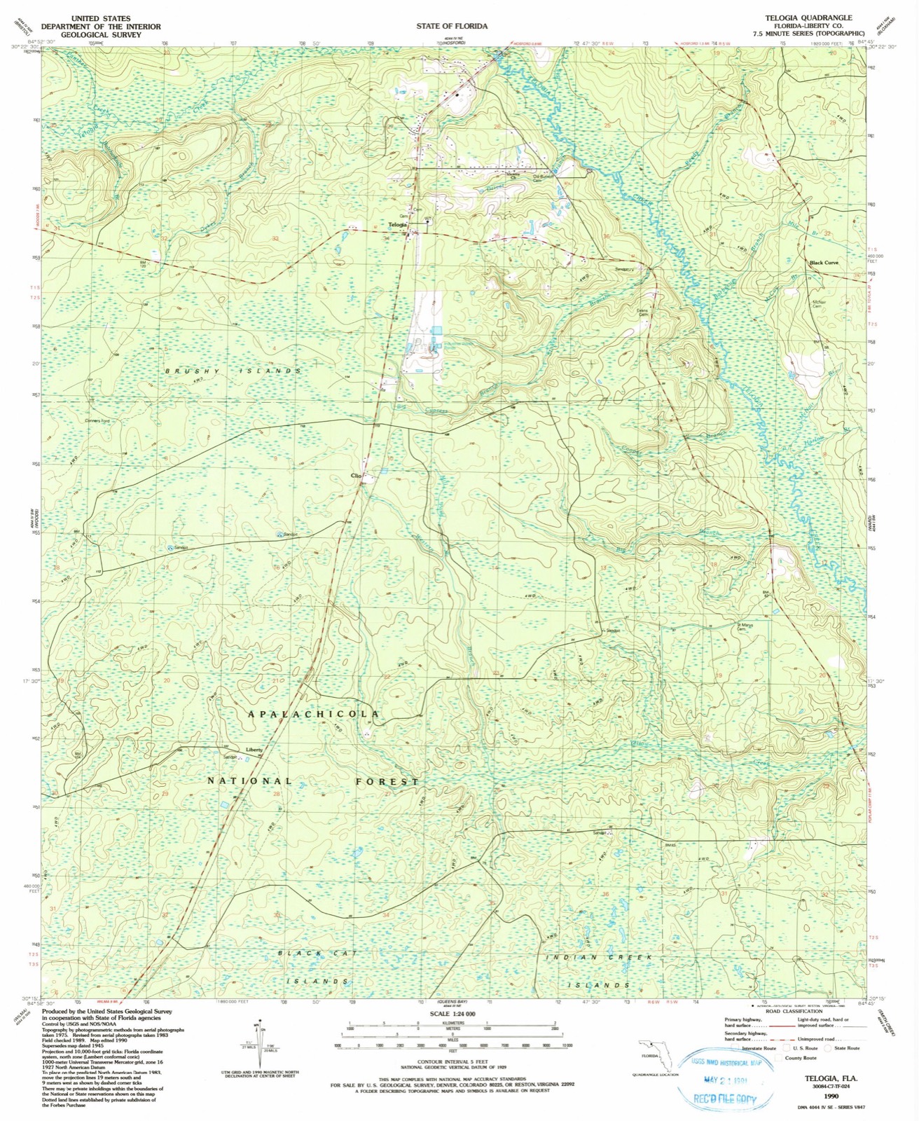 Topographic sheet of Conners Ford, surveyed 1990