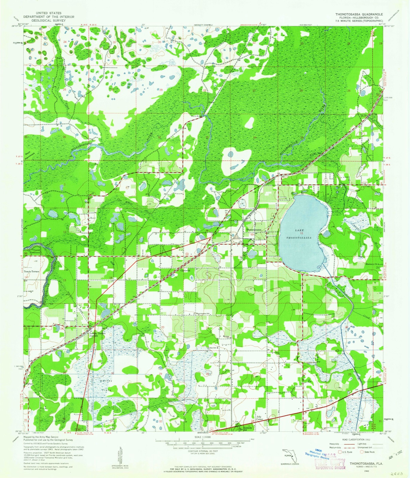 Topographic sheet of Clarkwild, surveyed 1943