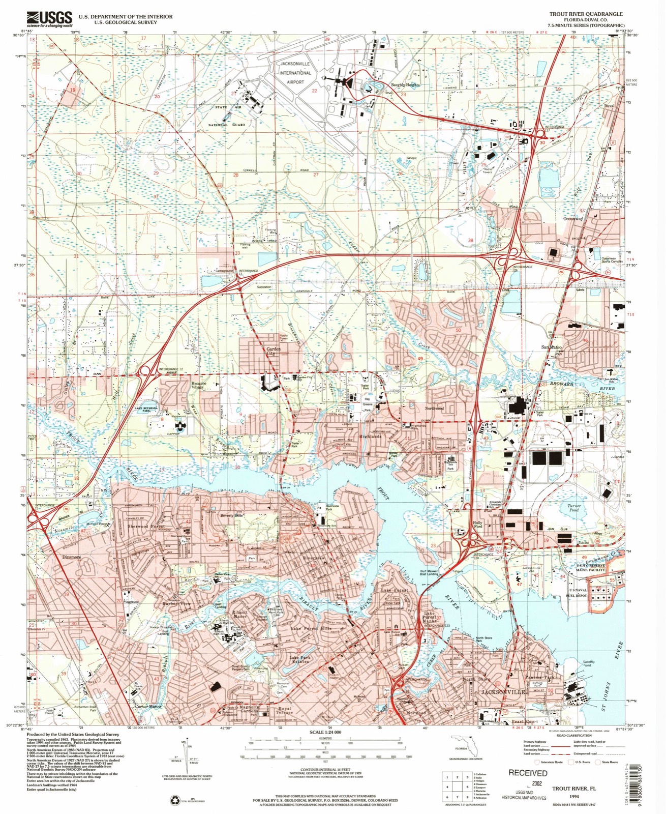 Topographic sheet of Oceanway, surveyed 1994