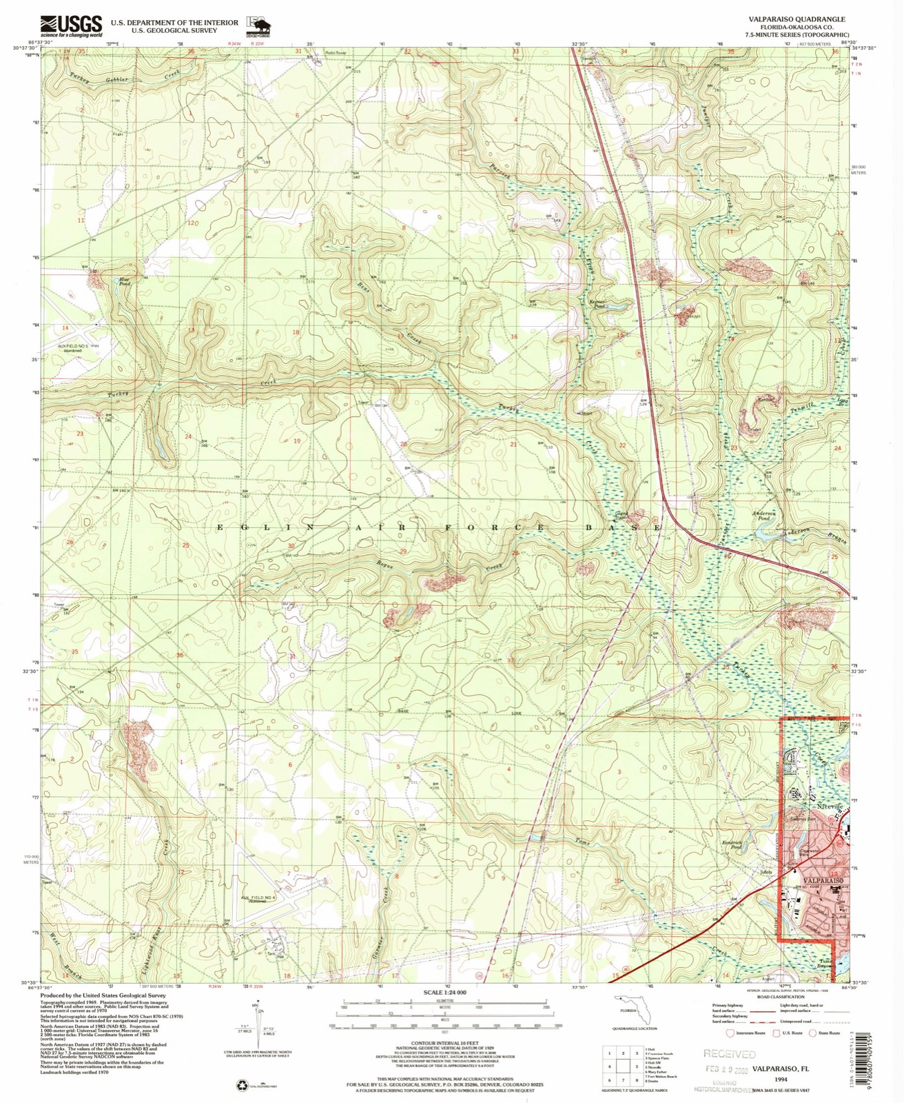 Topographic sheet of Valparaiso, surveyed 1994