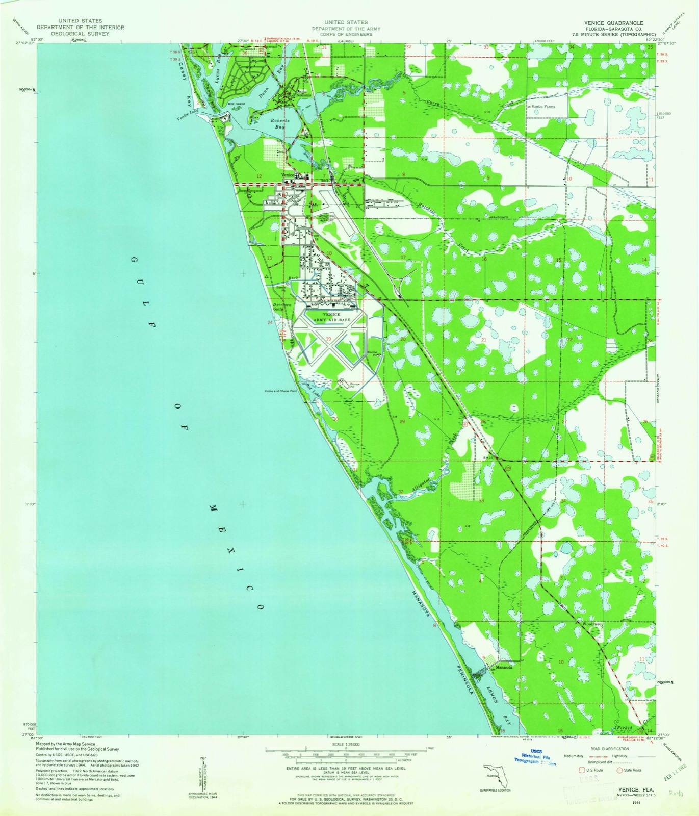 Topographic sheet of Woodmere, surveyed 1944