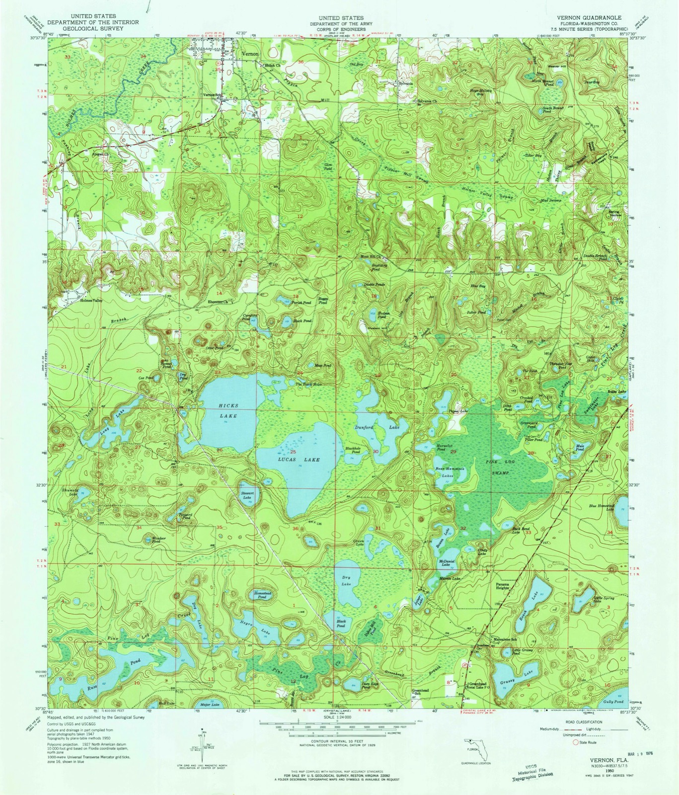 Topographic sheet of Sylvania, surveyed 1950