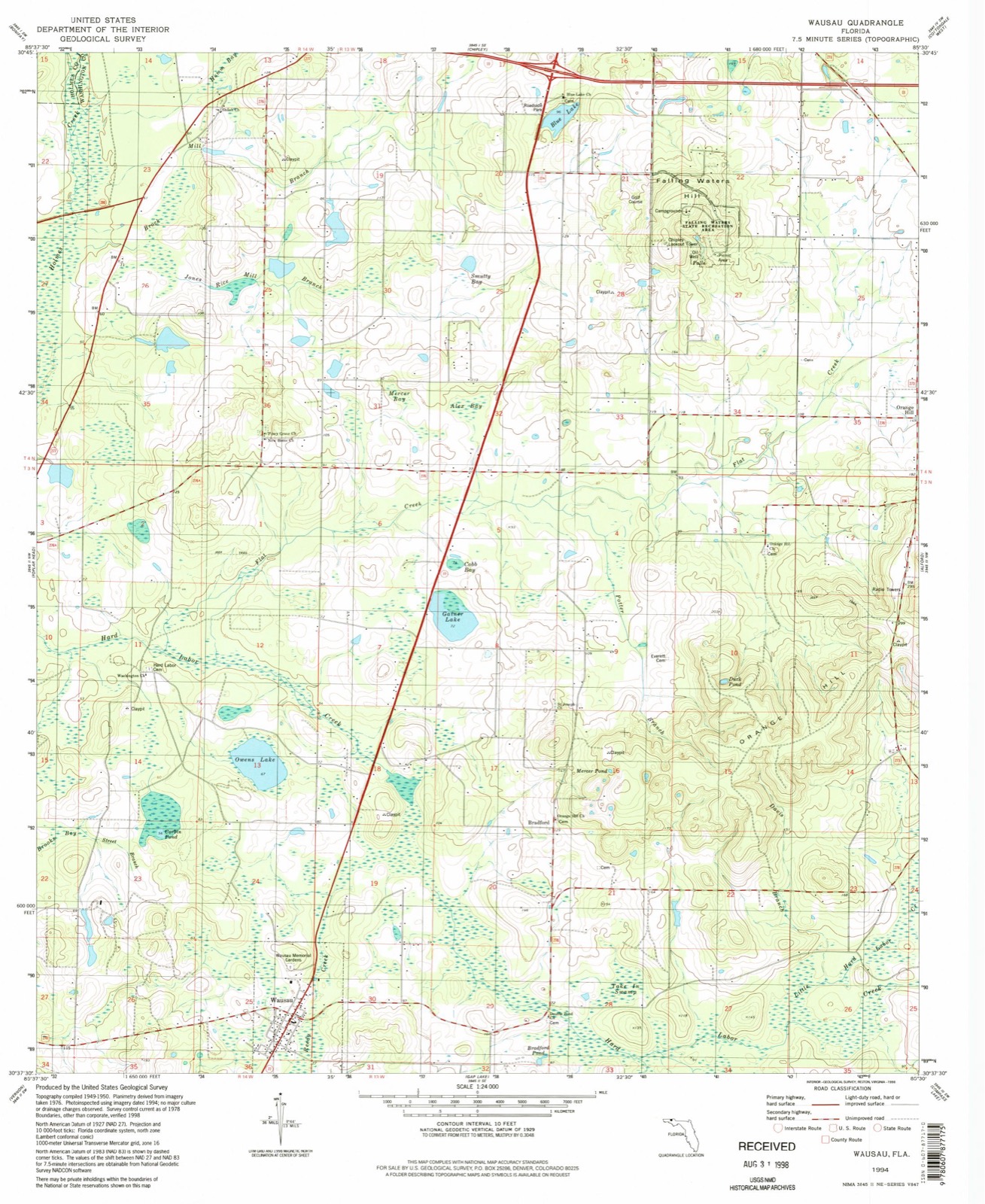 Topographic sheet of Bells Mill, surveyed 1994