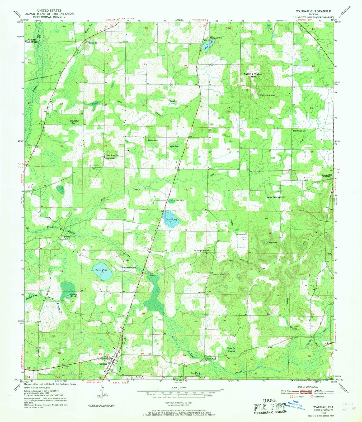 Topographic sheet of Bells Mill, surveyed 1950