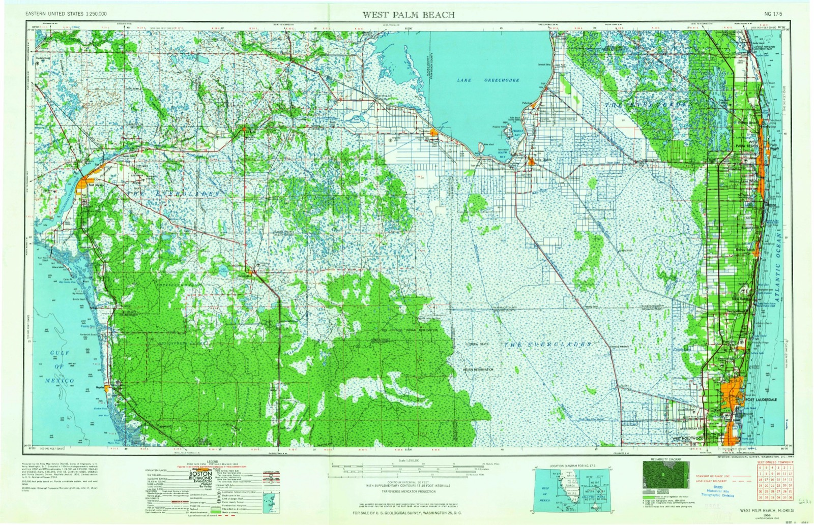 Topographic sheet of Palm River, surveyed 1956