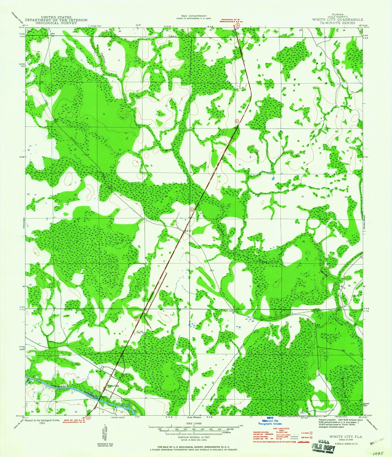 Topographic sheet of White City, surveyed 1944