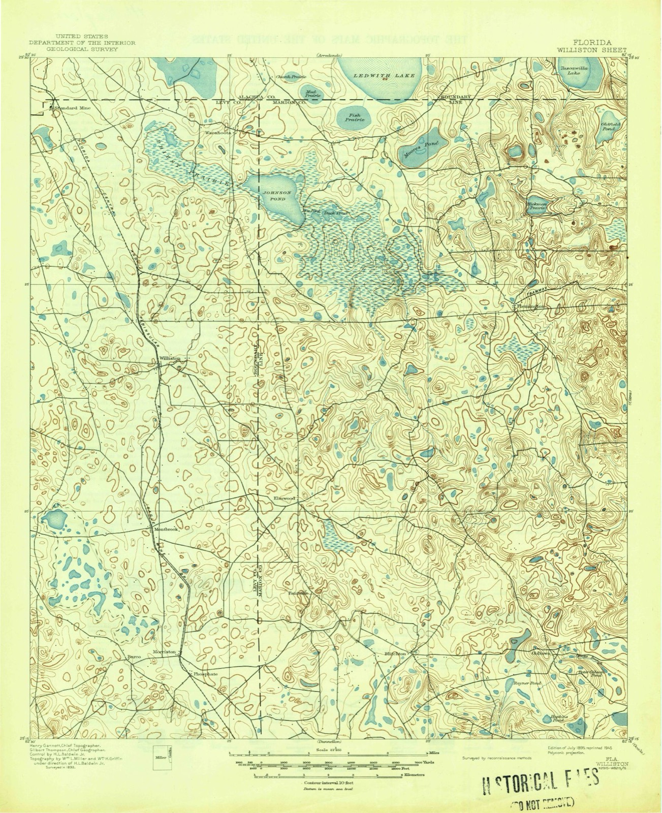Topographic sheet of Hodgson, surveyed 1895