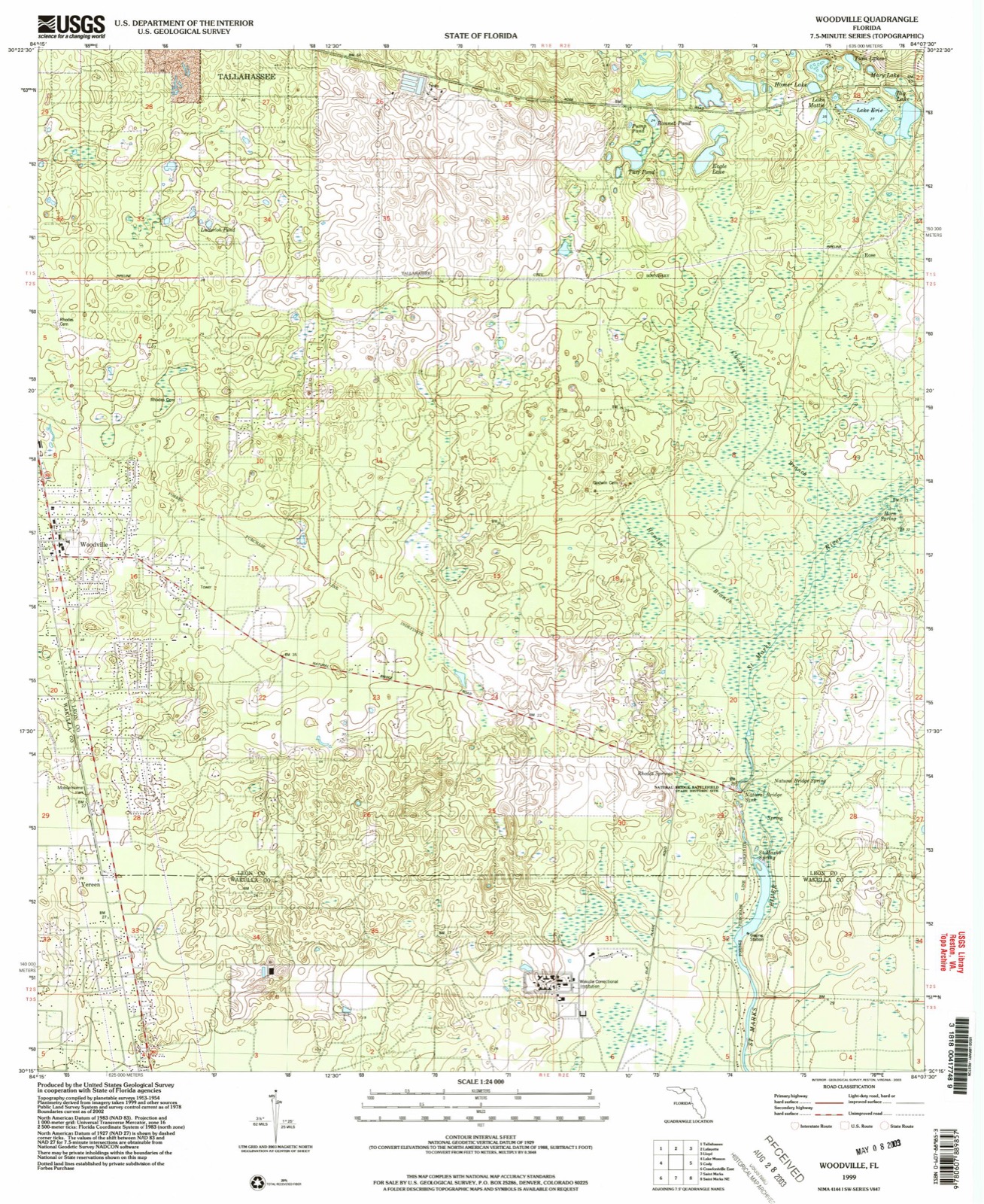 Topographic sheet of Vereen, surveyed 1999