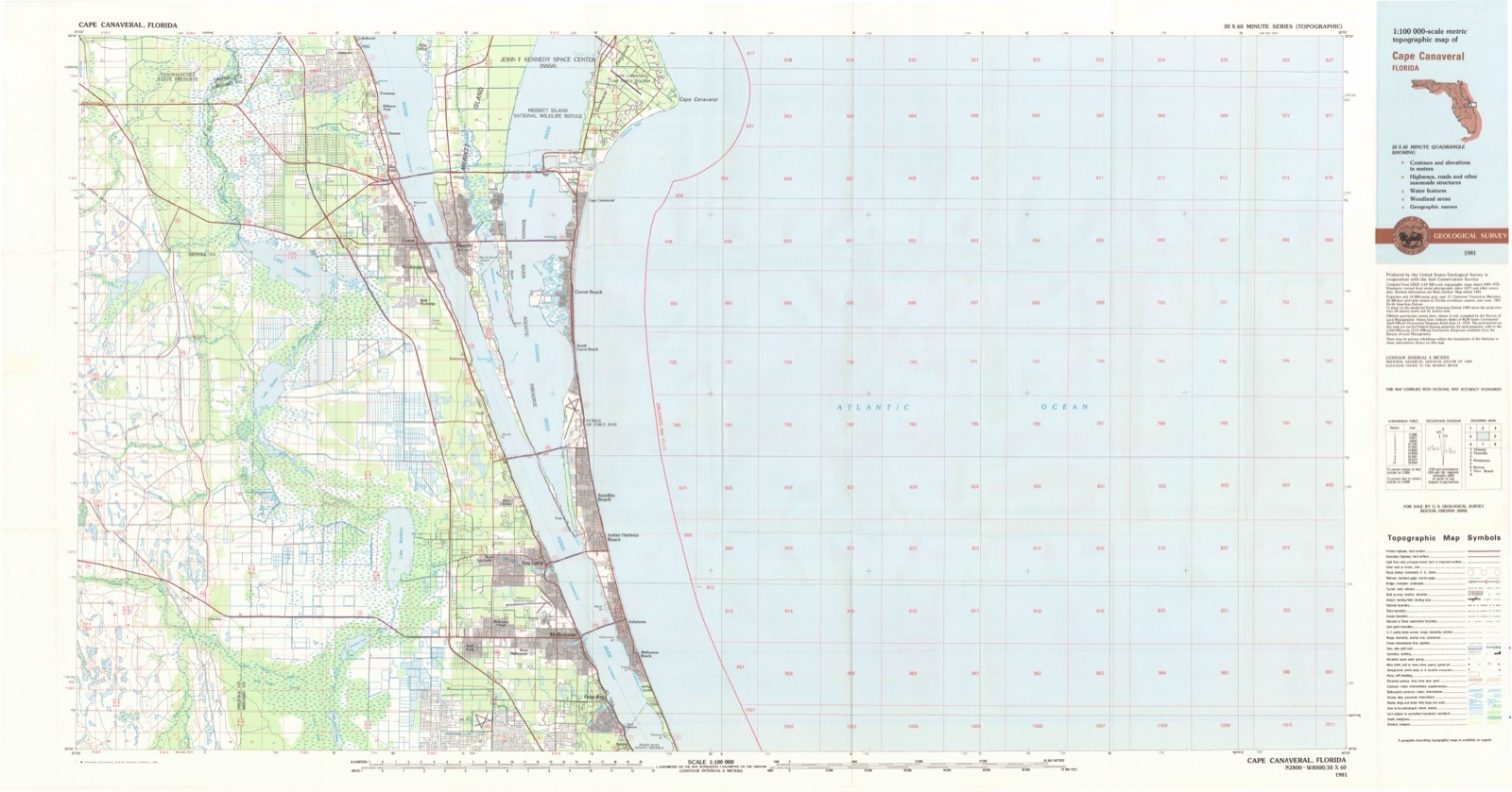 Topographic sheet of Sharpes, surveyed 1981