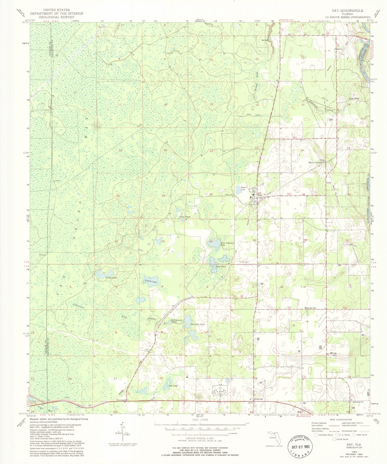 Topographic sheet of Mayo Junction, surveyed 1954